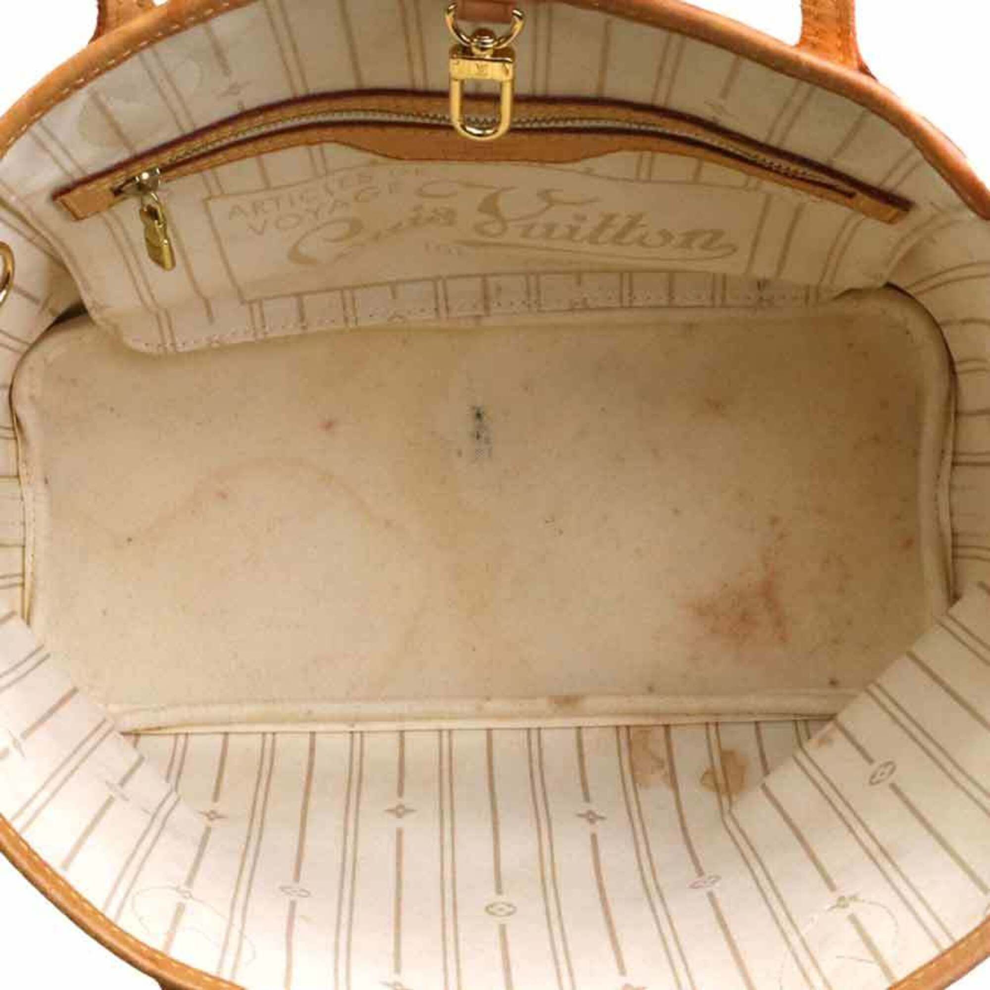 Louis Vuitton Louis Vuitton Neverfull PM Damier Azur Canvas Tote Bag, Gold, Women's, e61801a Size ONE SIZE - 5 Thumbnail