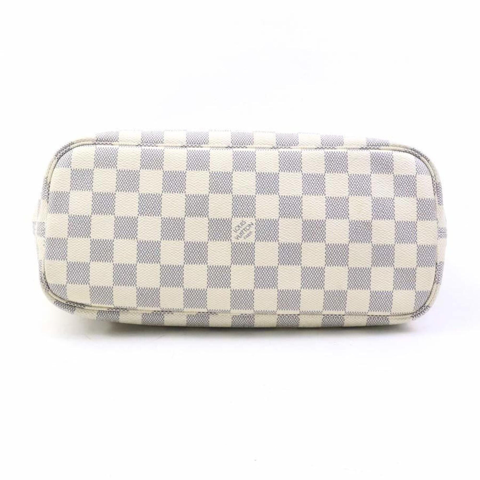 Louis Vuitton Louis Vuitton Neverfull PM Damier Azur Canvas Tote Bag, Gold, Women's, e61801a Size ONE SIZE - 4 Thumbnail