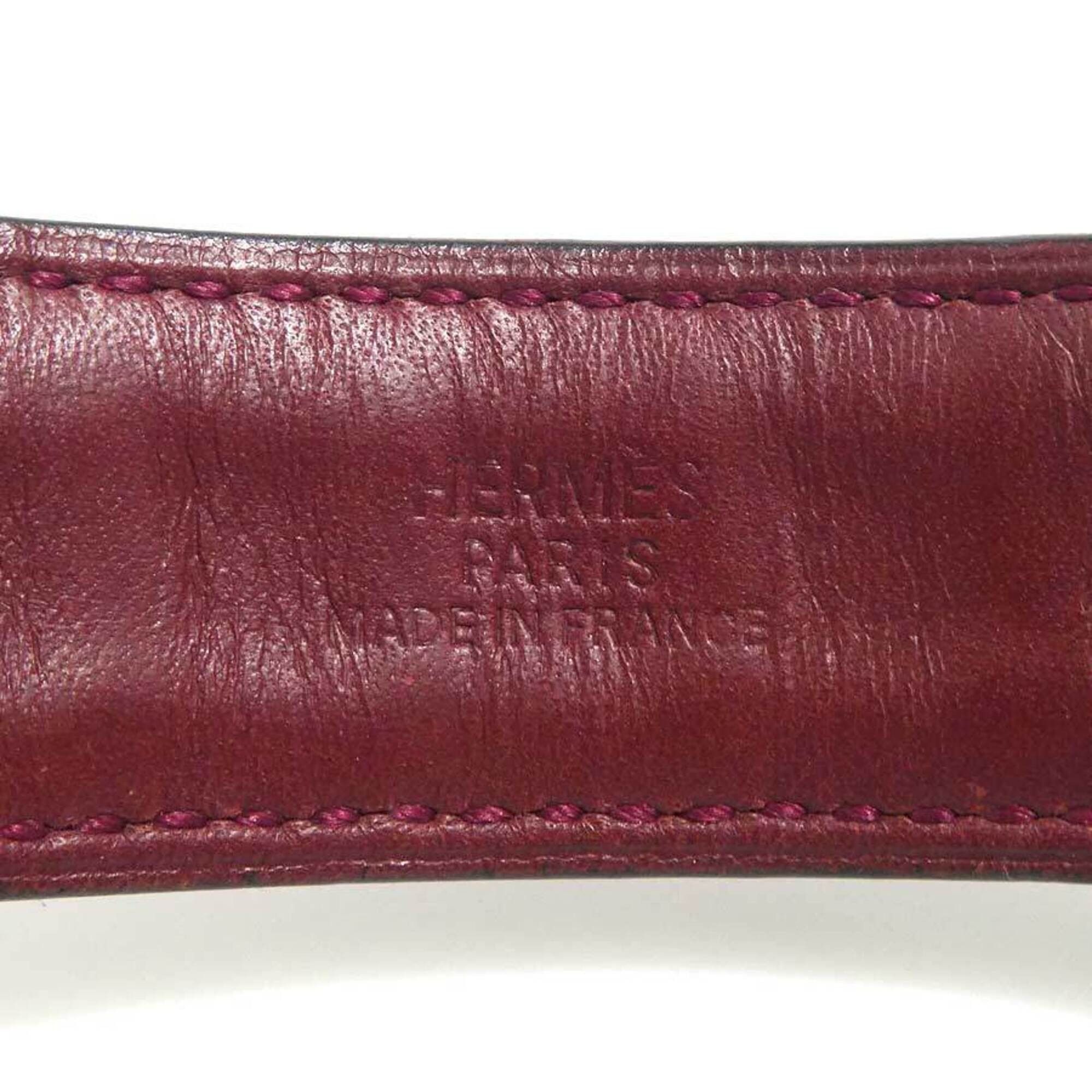 Hermes Hermes Bracelet Leather Metal Burgundy Silver Women's e61815a Size ONE SIZE - 10 Thumbnail