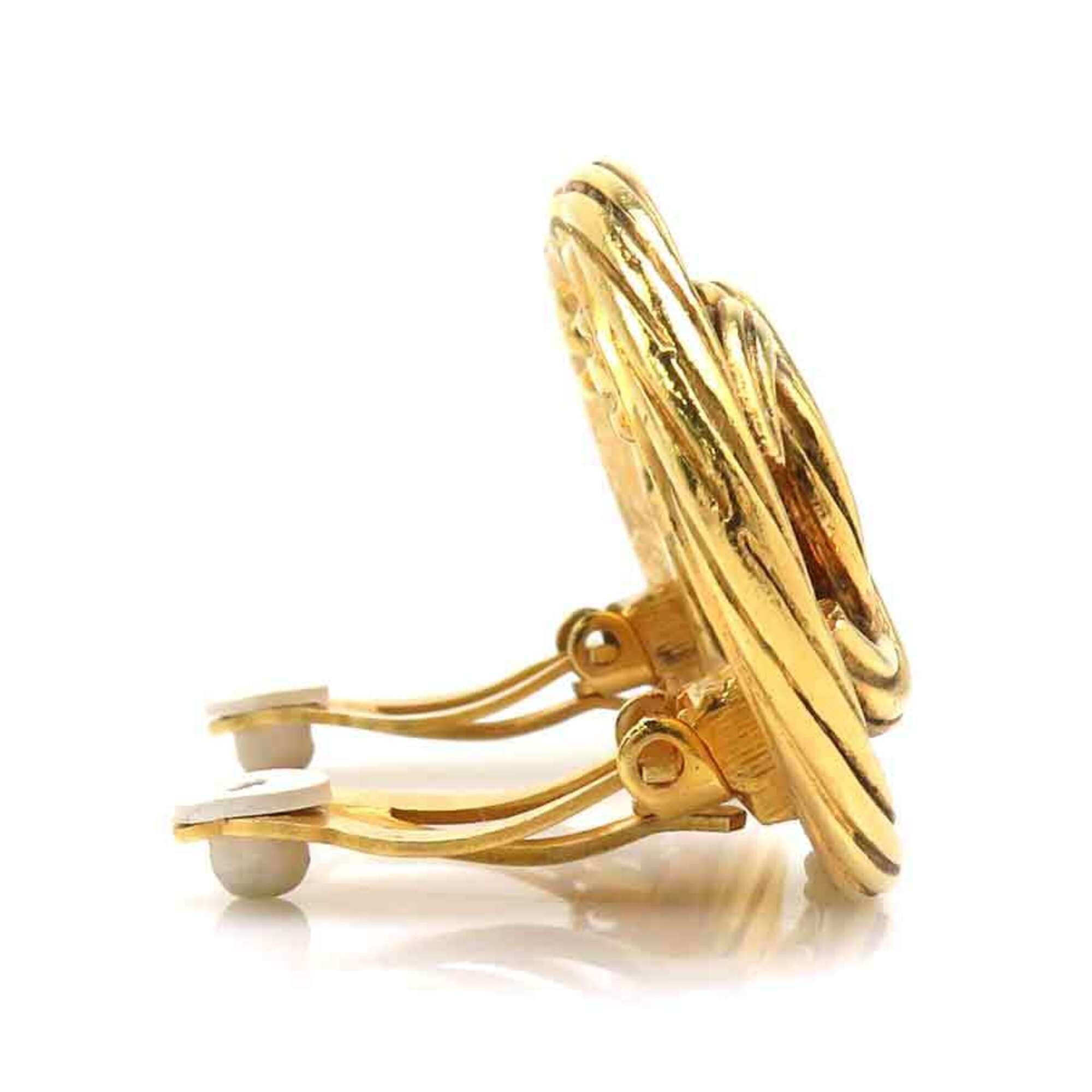 Chanel Chanel earrings, Coco Mark design, metal, gold, women's, e61809a Size ONE SIZE - 2 Thumbnail
