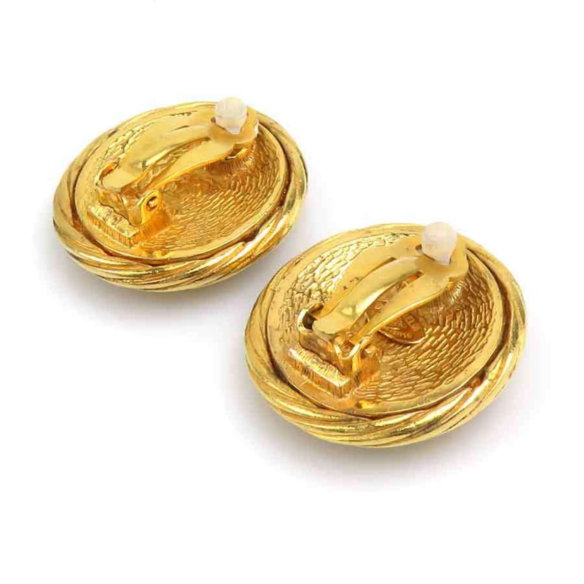 Chanel Chanel earrings, Coco Mark design, metal, gold, women's, e61809a Size ONE SIZE - 6 Thumbnail