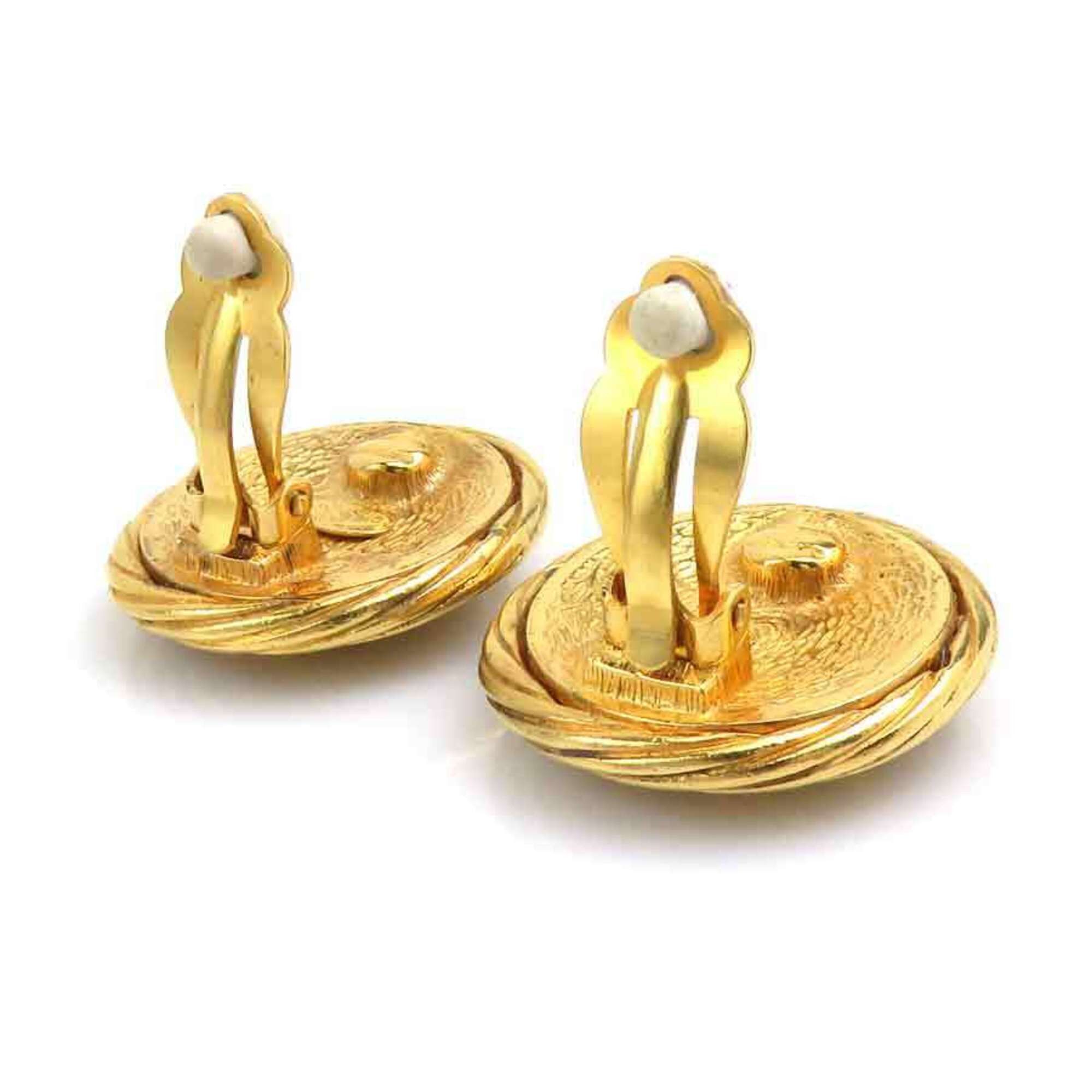 Chanel Chanel earrings, Coco Mark design, metal, gold, women's, e61809a Size ONE SIZE - 4 Thumbnail