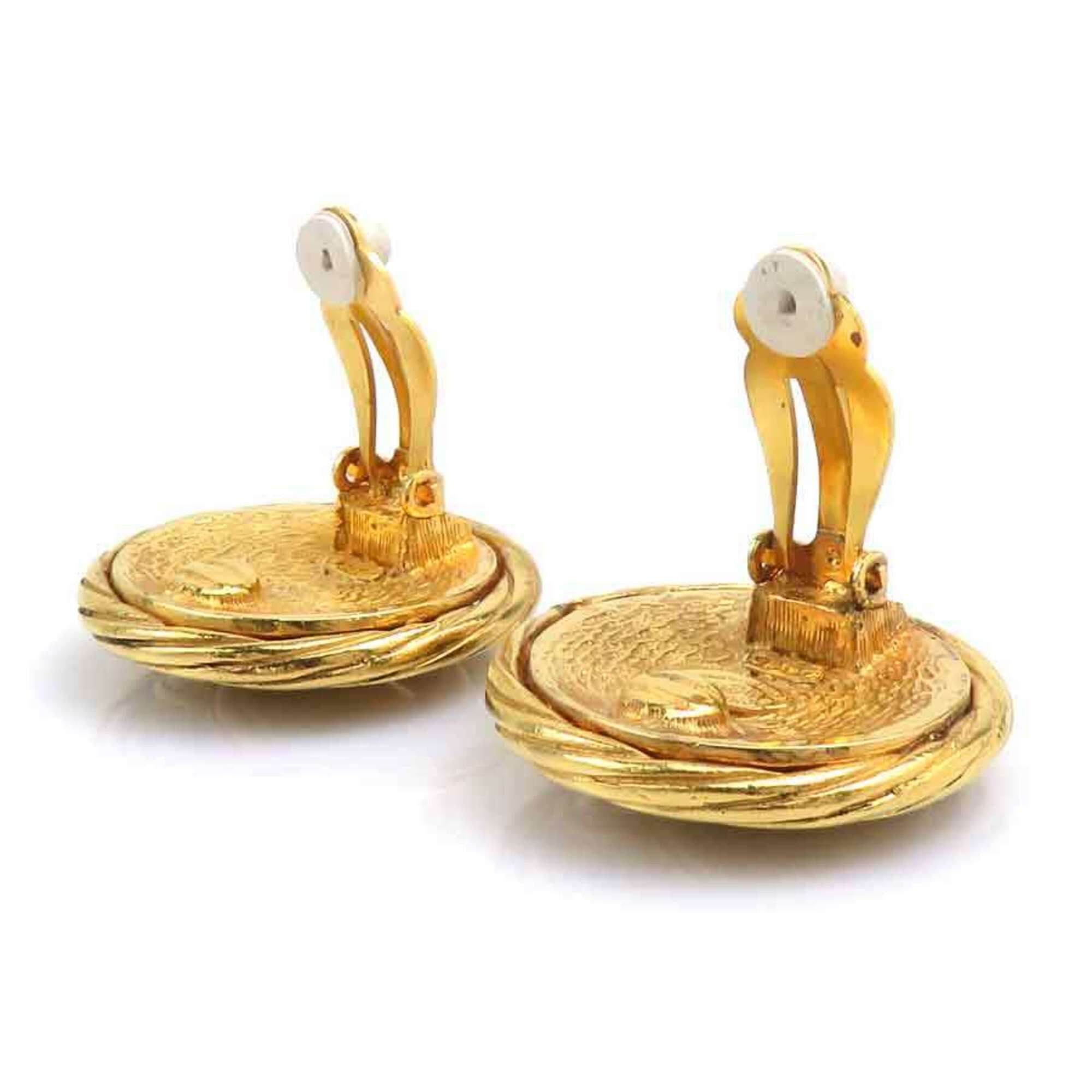 Chanel Chanel earrings, Coco Mark design, metal, gold, women's, e61809a Size ONE SIZE - 5 Thumbnail