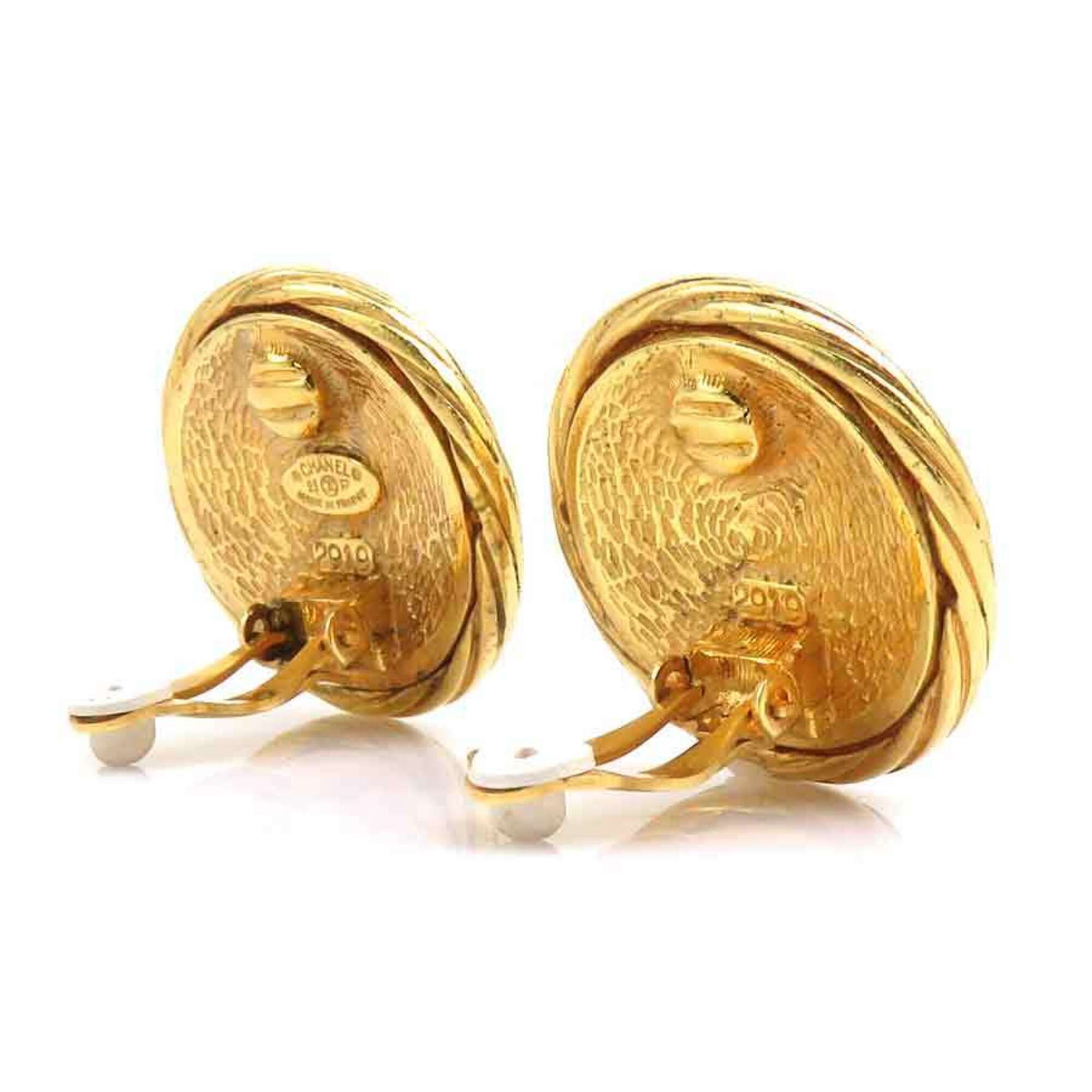 Chanel Chanel earrings, Coco Mark design, metal, gold, women's, e61809a Size ONE SIZE - 3 Thumbnail