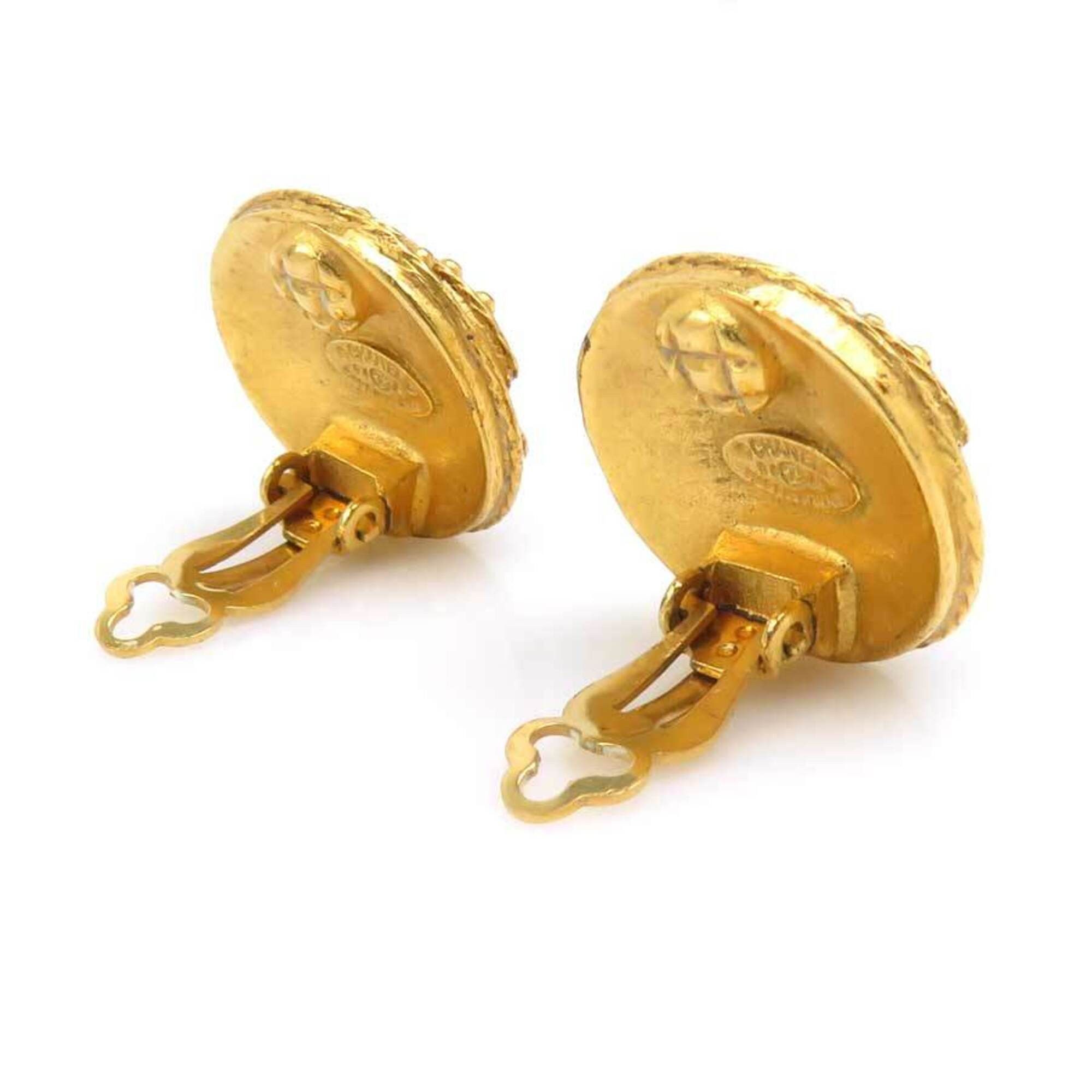 Chanel Chanel earrings, Coco Mark design, metal, gold, women's, e61810i Size ONE SIZE - 3 Thumbnail