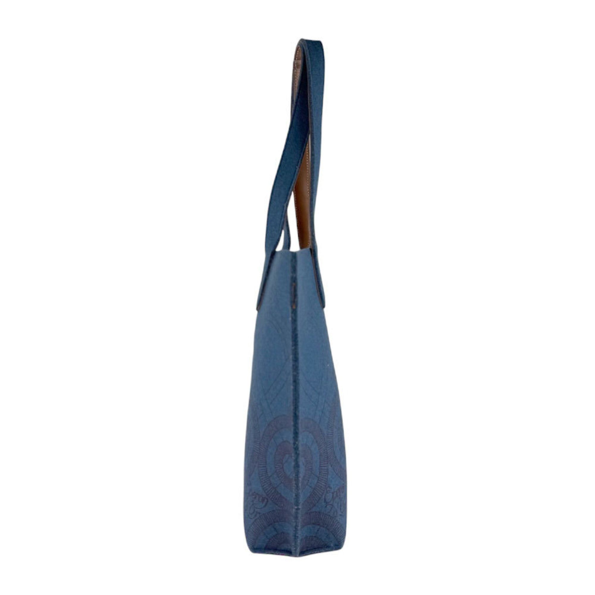Hermes Hermes Shoulder Bag Tote Karimi MM Felt Leather Blue Brown Men's Women's z9457 Size ONE SIZE - 2 Thumbnail