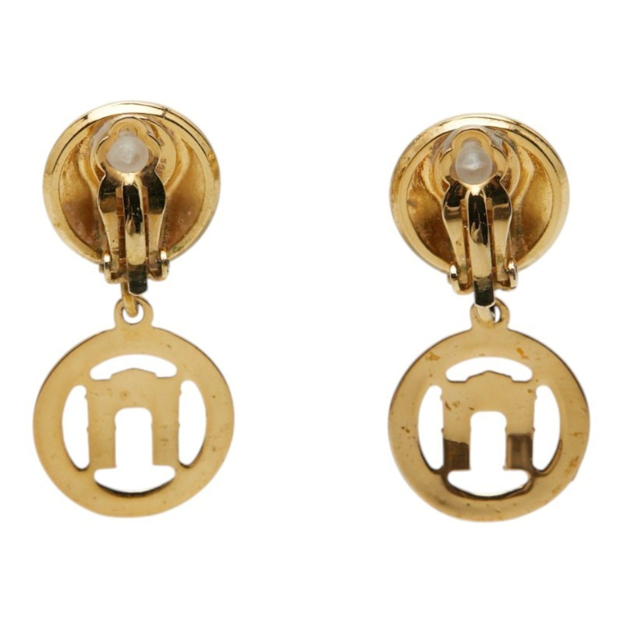 Celine Celine Logo Earrings, Gold Plated, Women's Size ONE SIZE - 2 Thumbnail