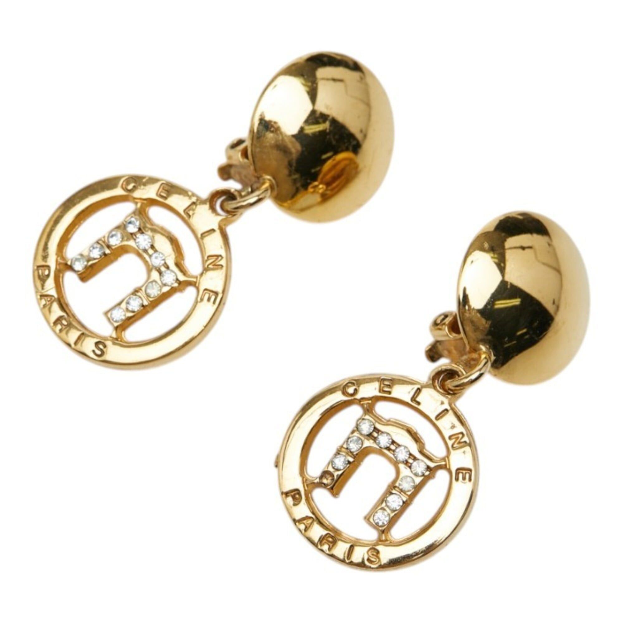 Celine Celine Logo Earrings, Gold Plated, Women's Size ONE SIZE - 4 Thumbnail