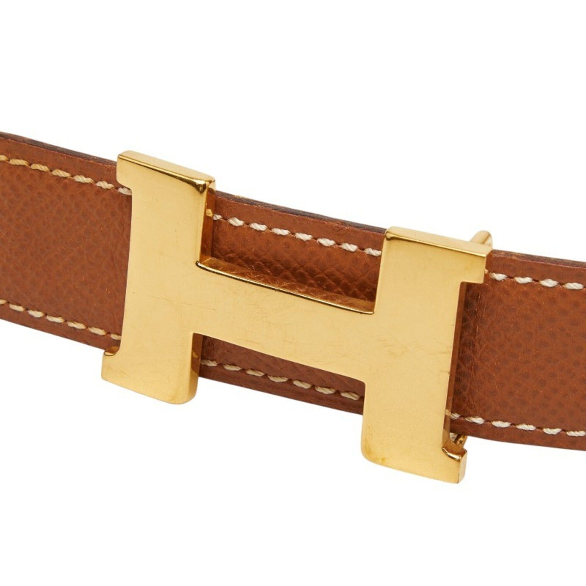 Hermes Constance H-buckle reversible belt, size 65, brown 