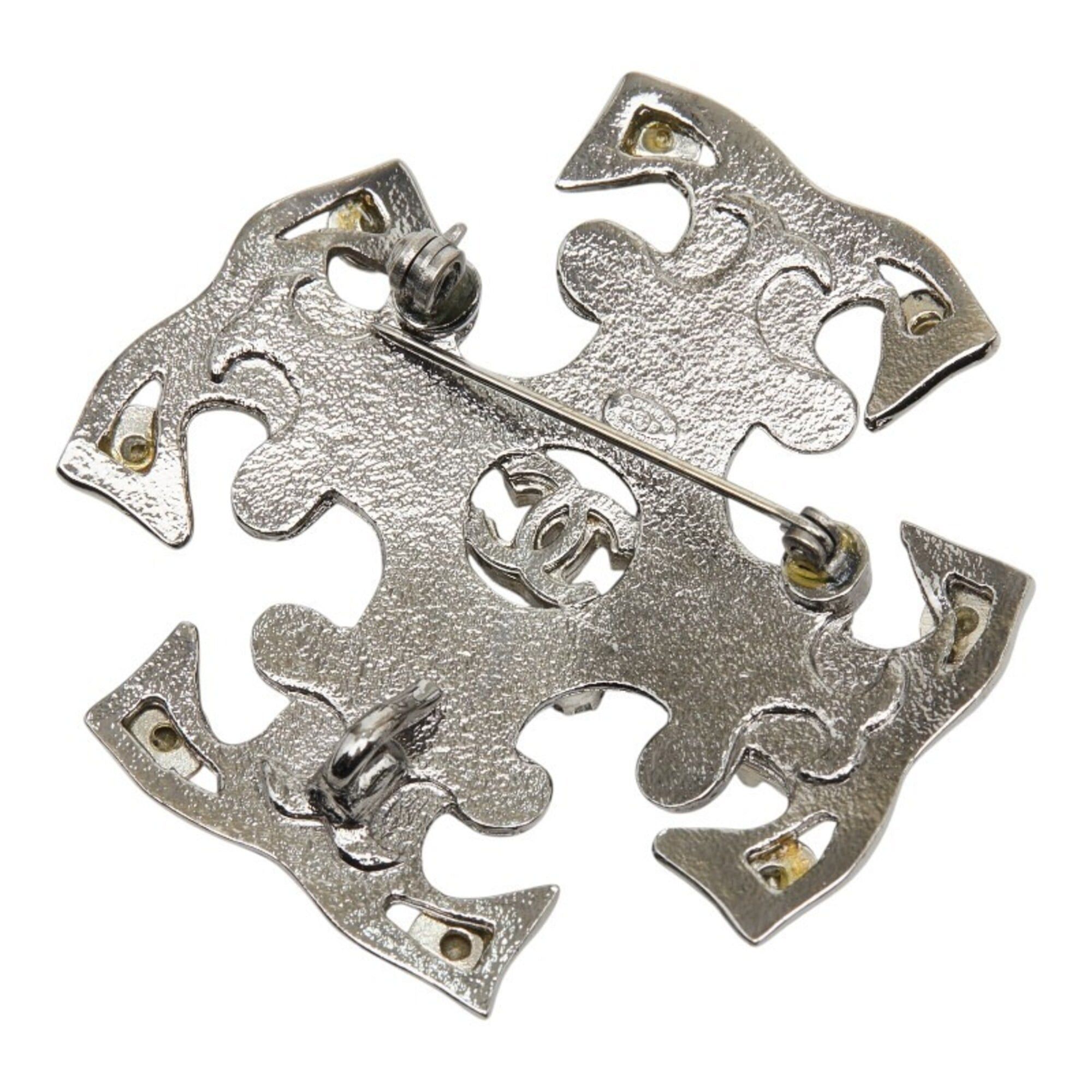 Chanel Chanel Coco Mark Brooch, Silver Metal Rhinestone, Women's CHANEL Size ONE SIZE - 2 Thumbnail