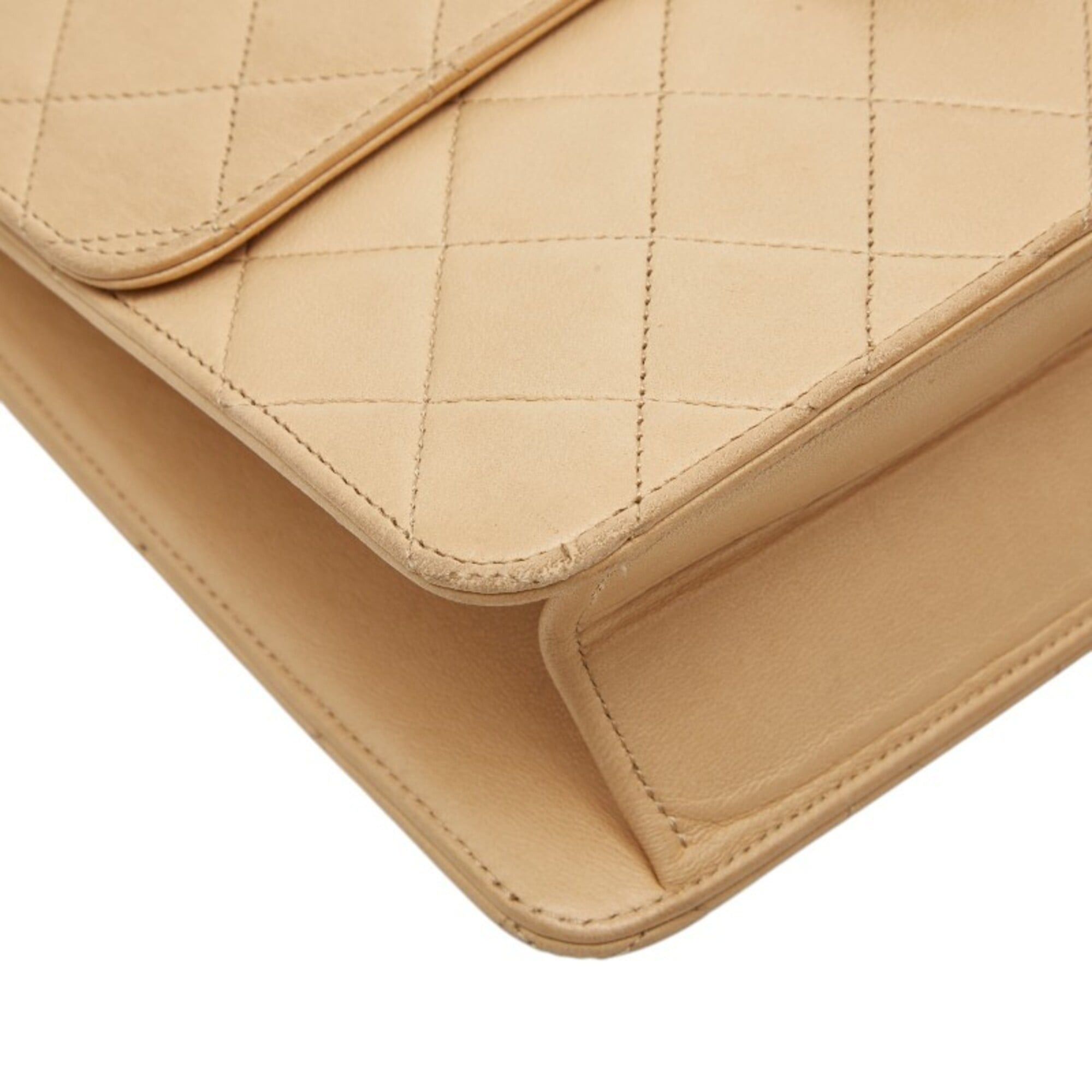 Chanel Chanel Coco Mark Matelassé Chain Shoulder Bag, Beige Leather, Women's CHANEL Size ONE SIZE - 5 Thumbnail