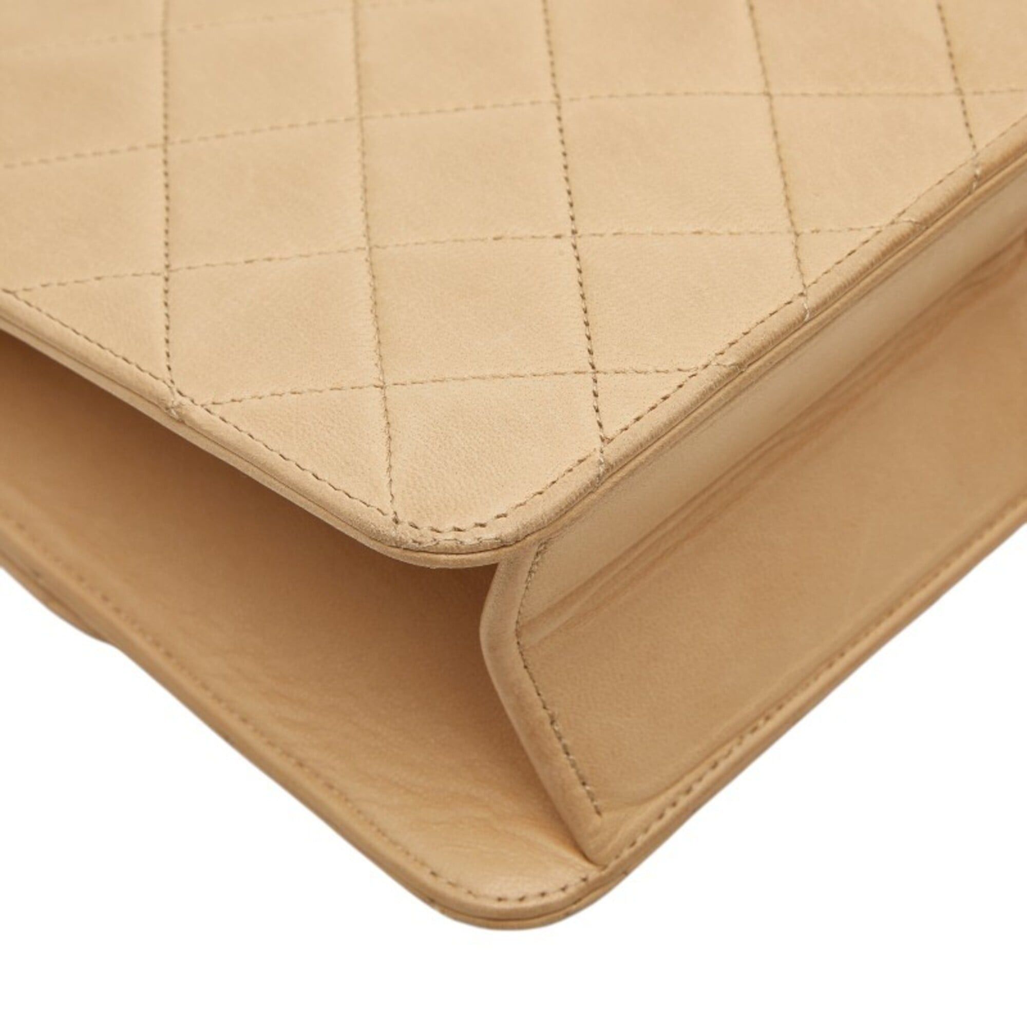 Chanel Chanel Coco Mark Matelassé Chain Shoulder Bag, Beige Leather, Women's CHANEL Size ONE SIZE - 7 Thumbnail