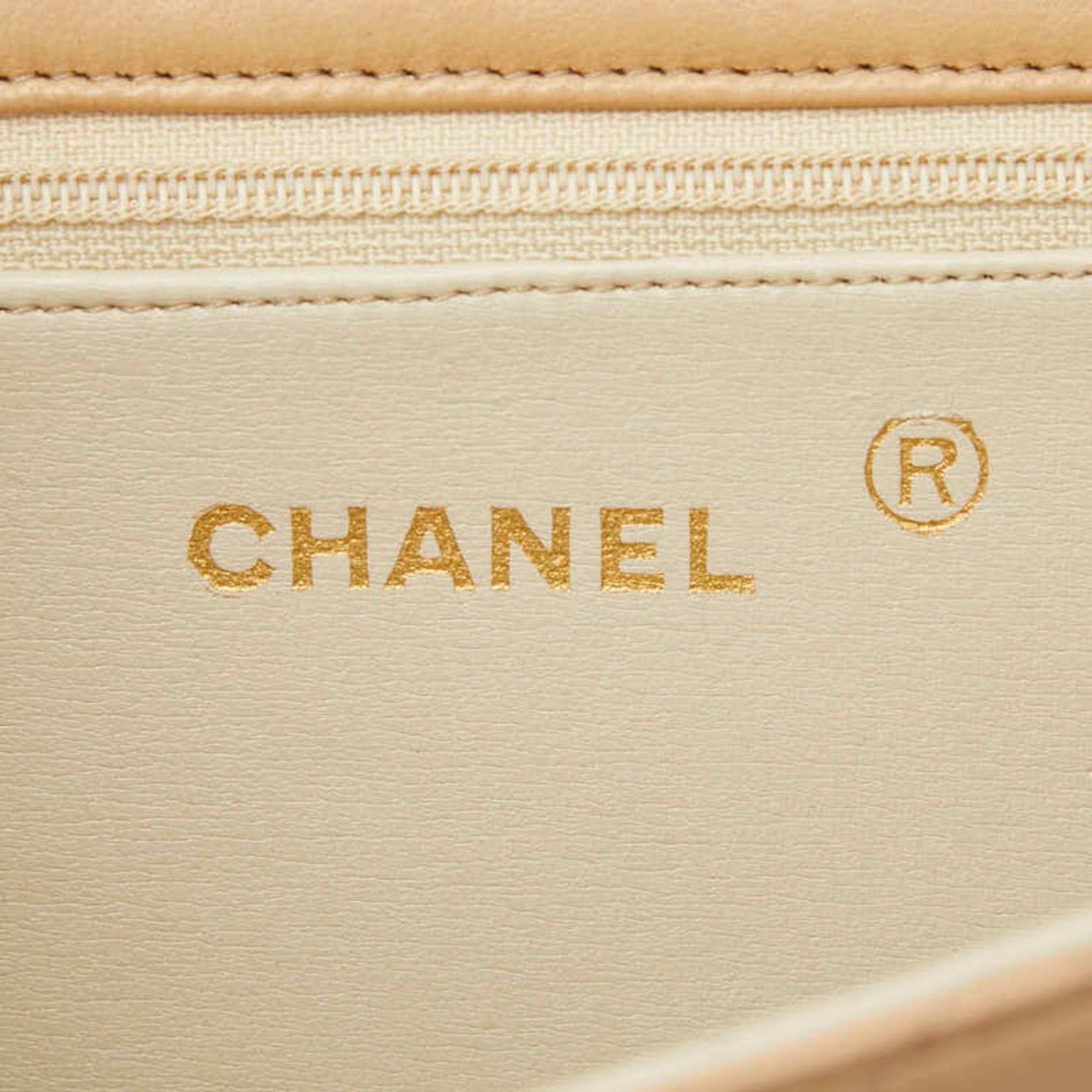 Chanel Chanel Coco Mark Matelassé Chain Shoulder Bag, Beige Leather, Women's CHANEL Size ONE SIZE - 12 Thumbnail