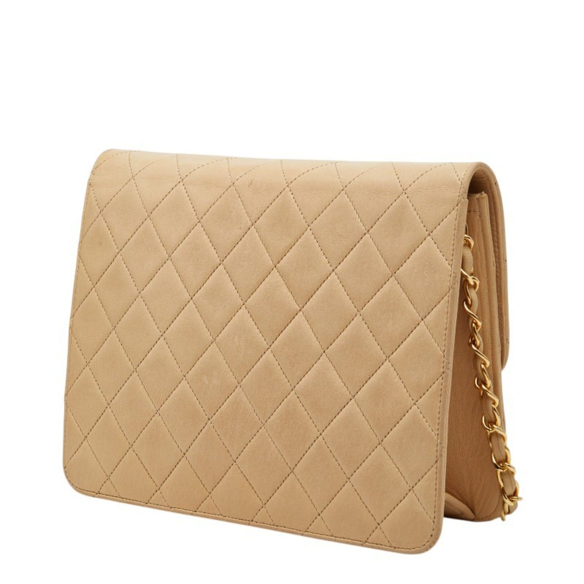 Chanel Chanel Coco Mark Matelassé Chain Shoulder Bag, Beige Leather, Women's CHANEL Size ONE SIZE - 2 Thumbnail