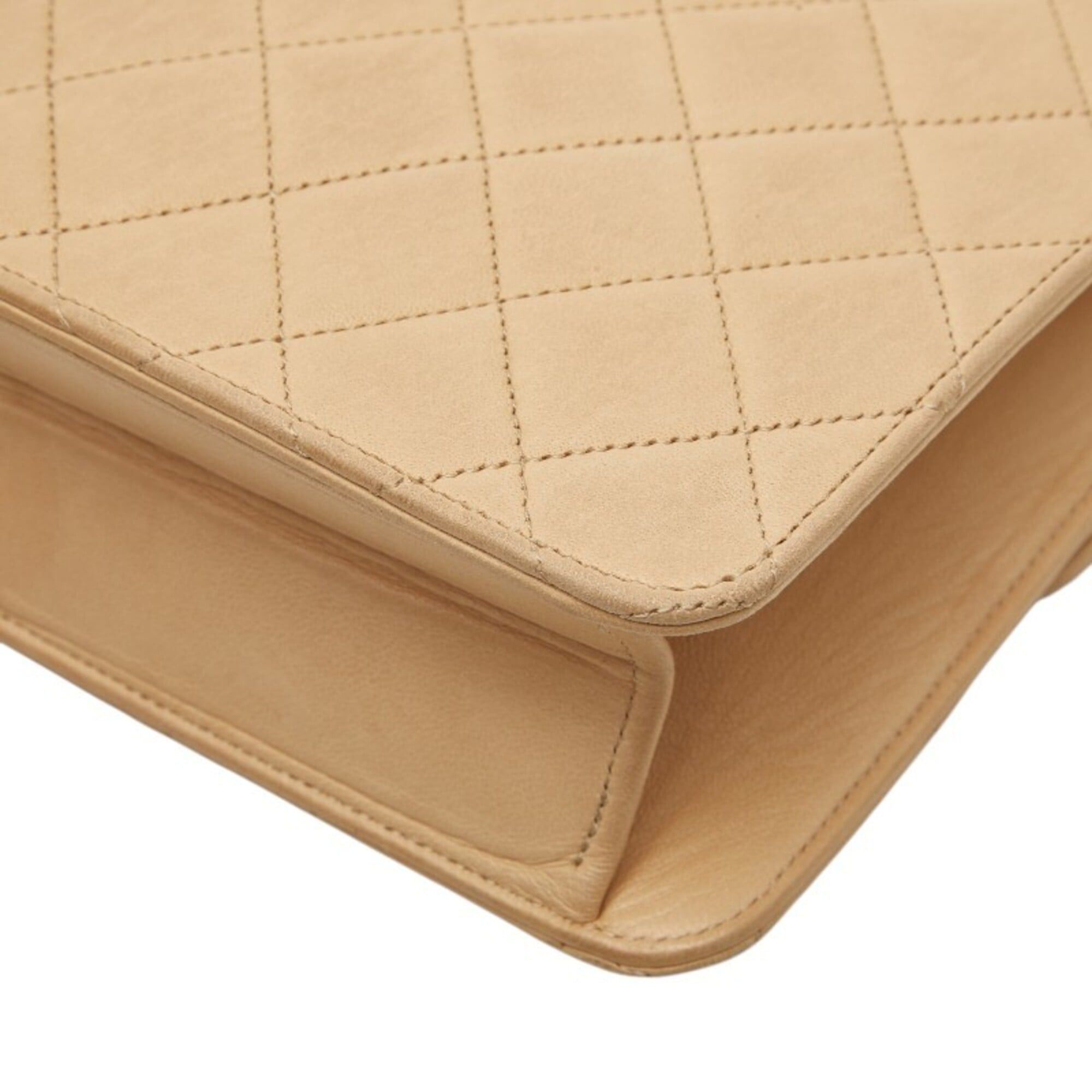 Chanel Chanel Coco Mark Matelassé Chain Shoulder Bag, Beige Leather, Women's CHANEL Size ONE SIZE - 6 Thumbnail
