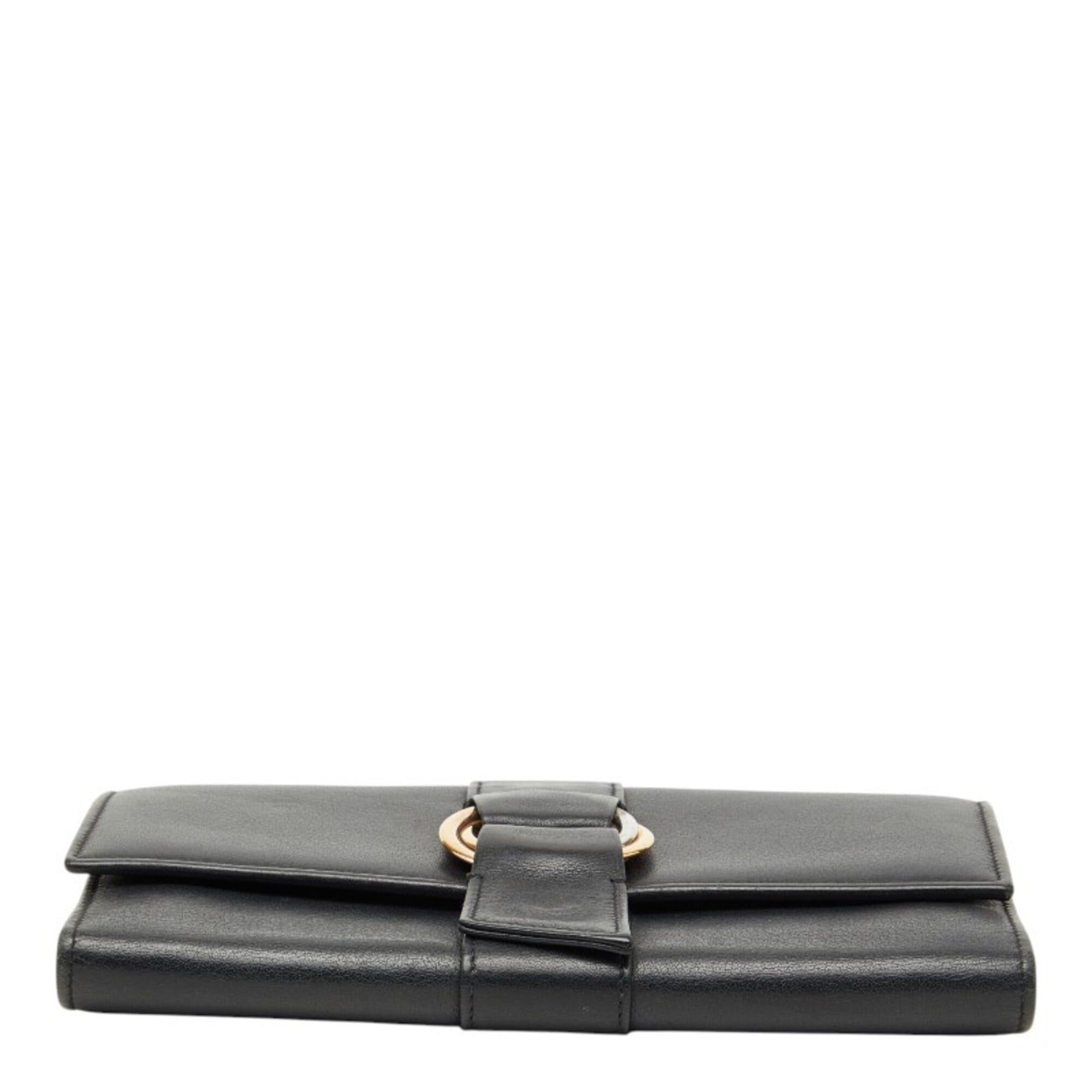 Cartier Cartier Trinity Ribbon Tri-fold Long Wallet, Black Leather, Women's, CARTIER Size ONE SIZE - 3 Thumbnail