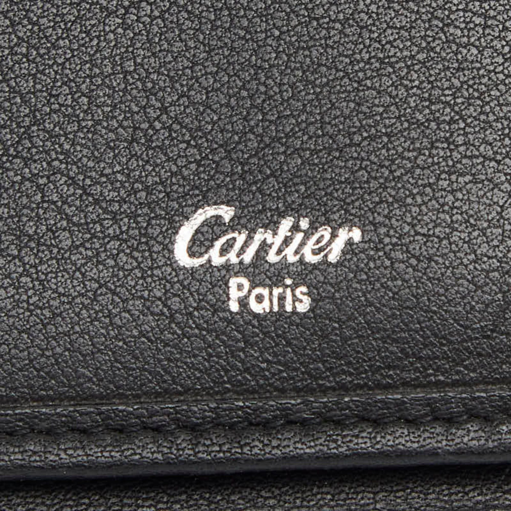 Cartier Cartier Trinity Ribbon Tri-fold Long Wallet, Black Leather, Women's, CARTIER Size ONE SIZE - 7 Thumbnail