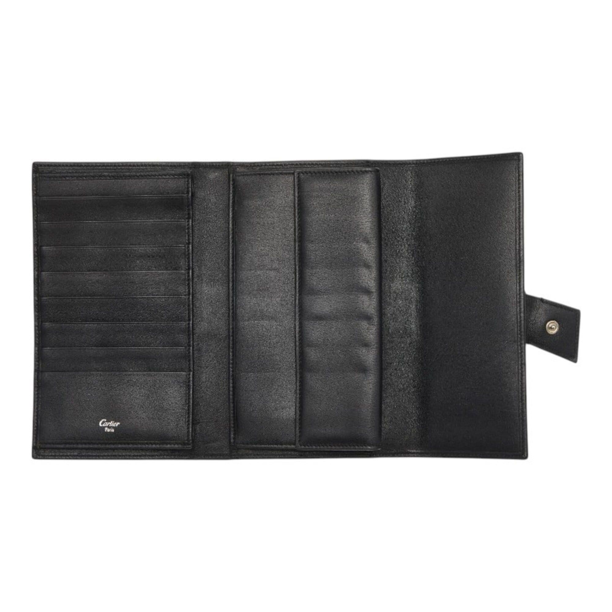 Cartier Cartier Trinity Ribbon Tri-fold Long Wallet, Black Leather, Women's, CARTIER Size ONE SIZE - 6 Thumbnail