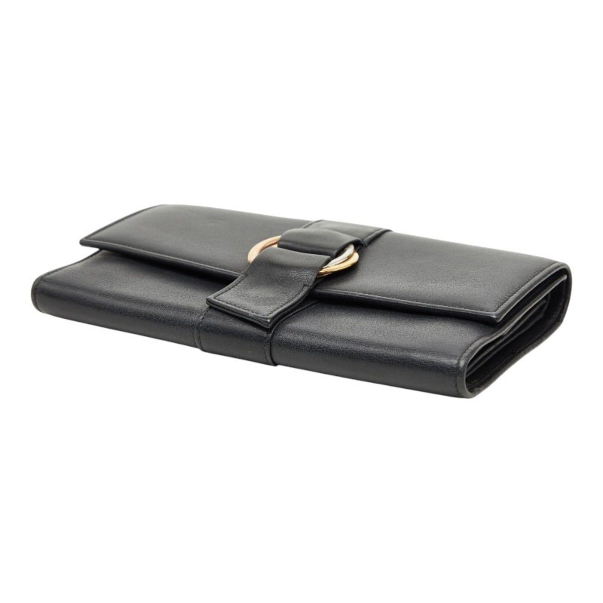 Cartier Cartier Trinity Ribbon Tri-fold Long Wallet, Black Leather, Women's, CARTIER Size ONE SIZE - 4 Thumbnail