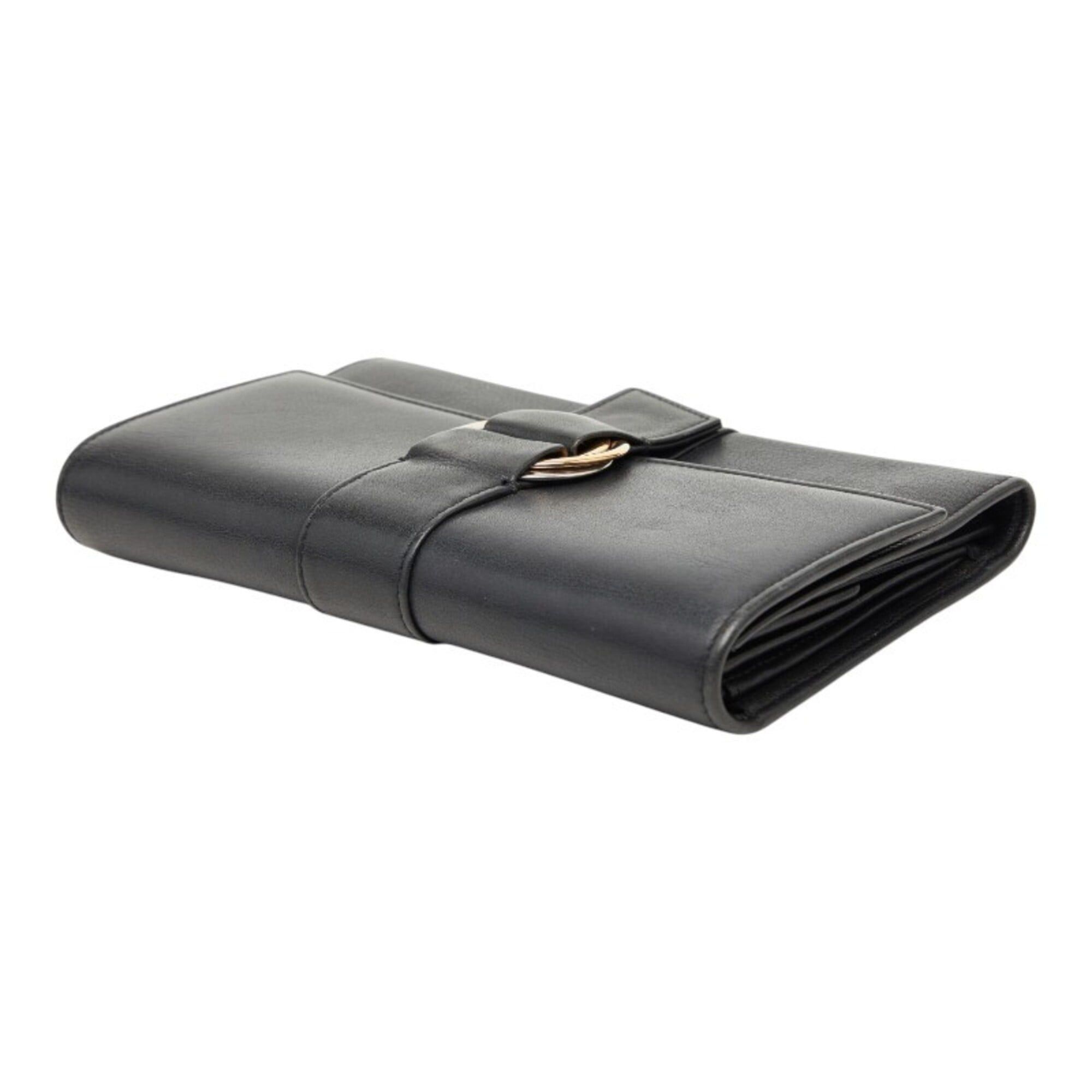Cartier Cartier Trinity Ribbon Tri-fold Long Wallet, Black Leather, Women's, CARTIER Size ONE SIZE - 5 Thumbnail