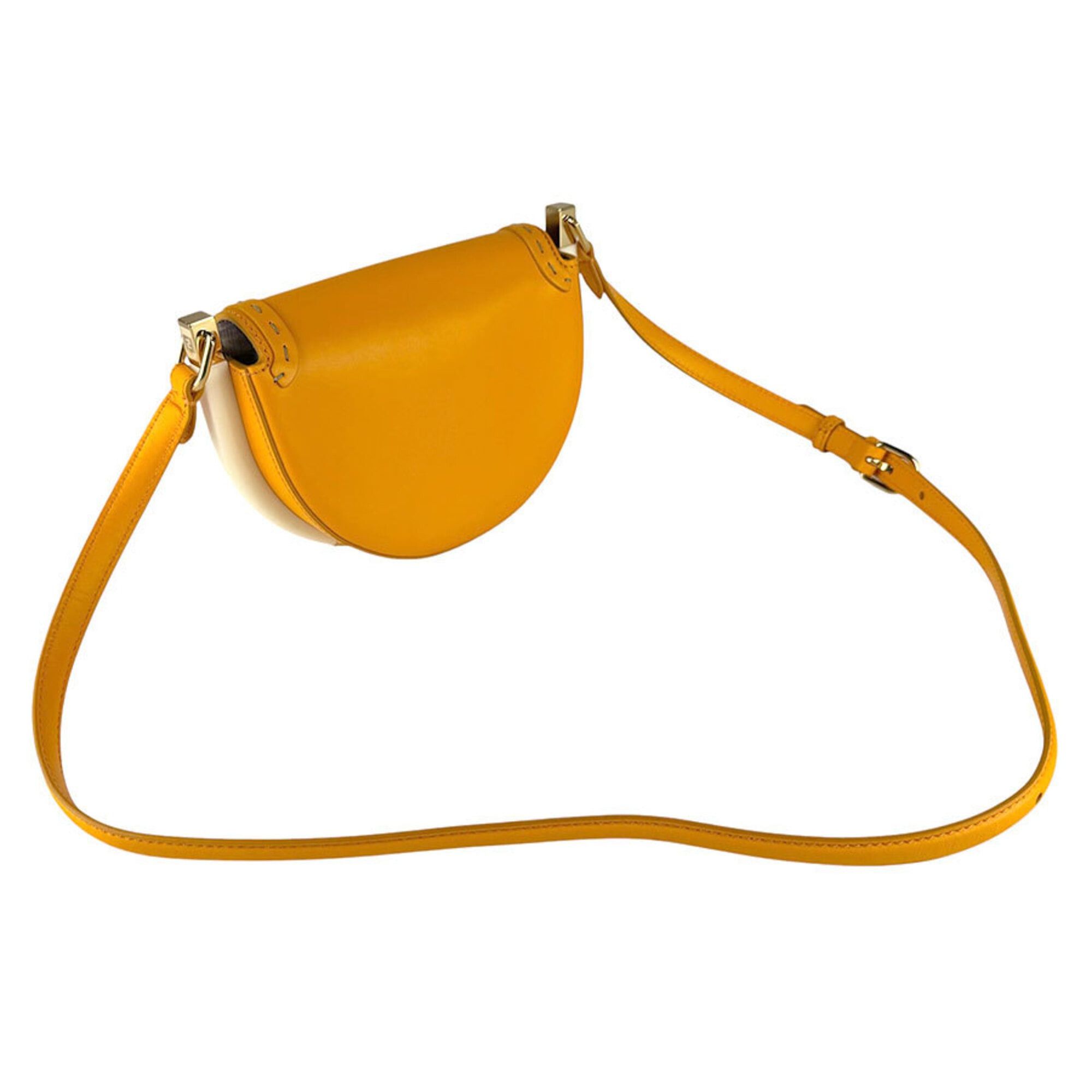 Fendi Fendi Moonlight Leather Shoulder Bag, Orange Gold, Women's, 8BT346 ABVL z9461 Size ONE SIZE - 10 Thumbnail