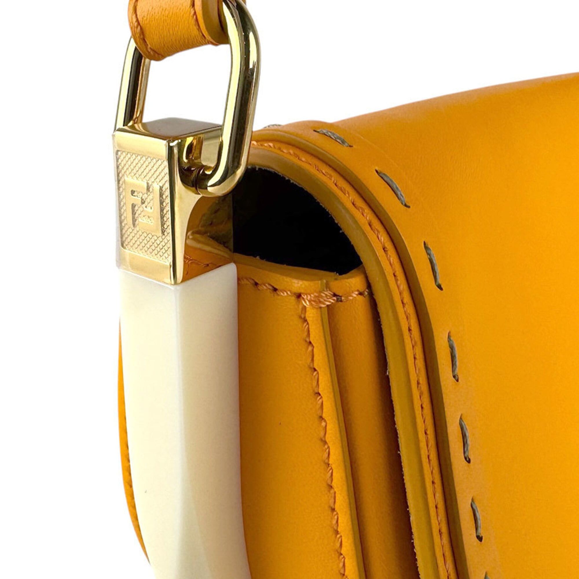 Fendi Fendi Moonlight Leather Shoulder Bag, Orange Gold, Women's, 8BT346 ABVL z9461 Size ONE SIZE - 7 Thumbnail