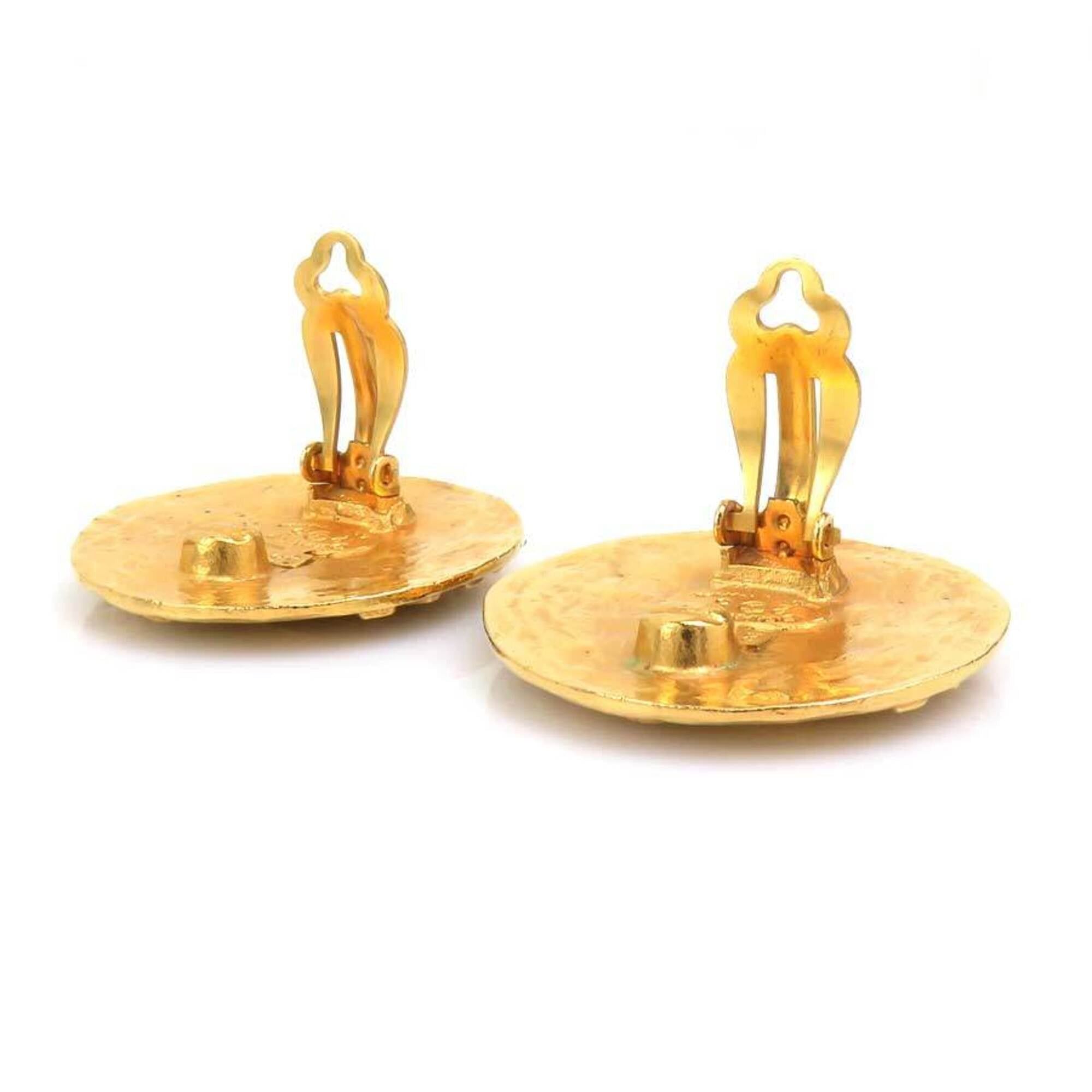 Chanel Chanel earrings, Coco Mark design, metal, gold, women's, e61811i Size ONE SIZE - 5 Thumbnail