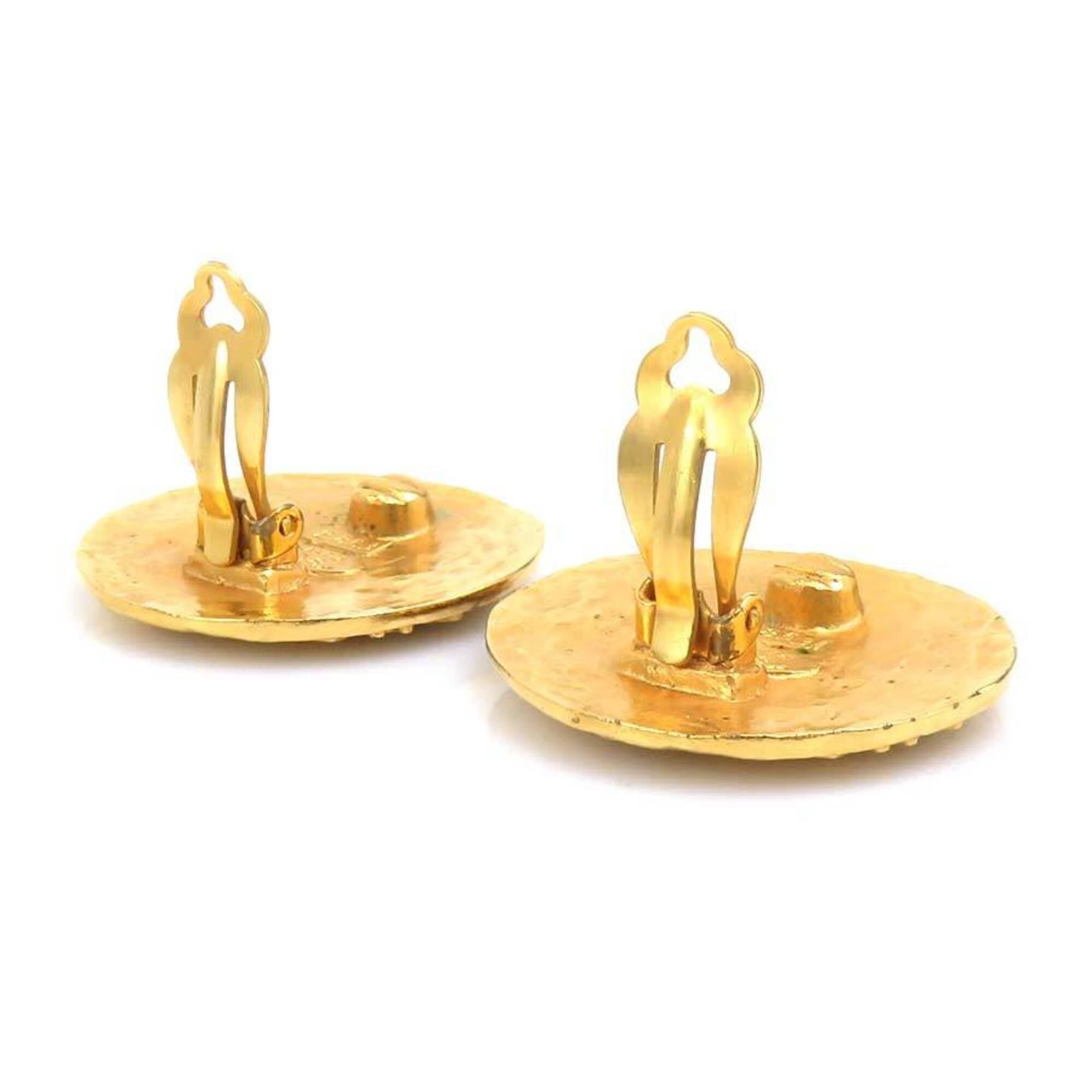 Chanel Chanel earrings, Coco Mark design, metal, gold, women's, e61811i Size ONE SIZE - 4 Thumbnail