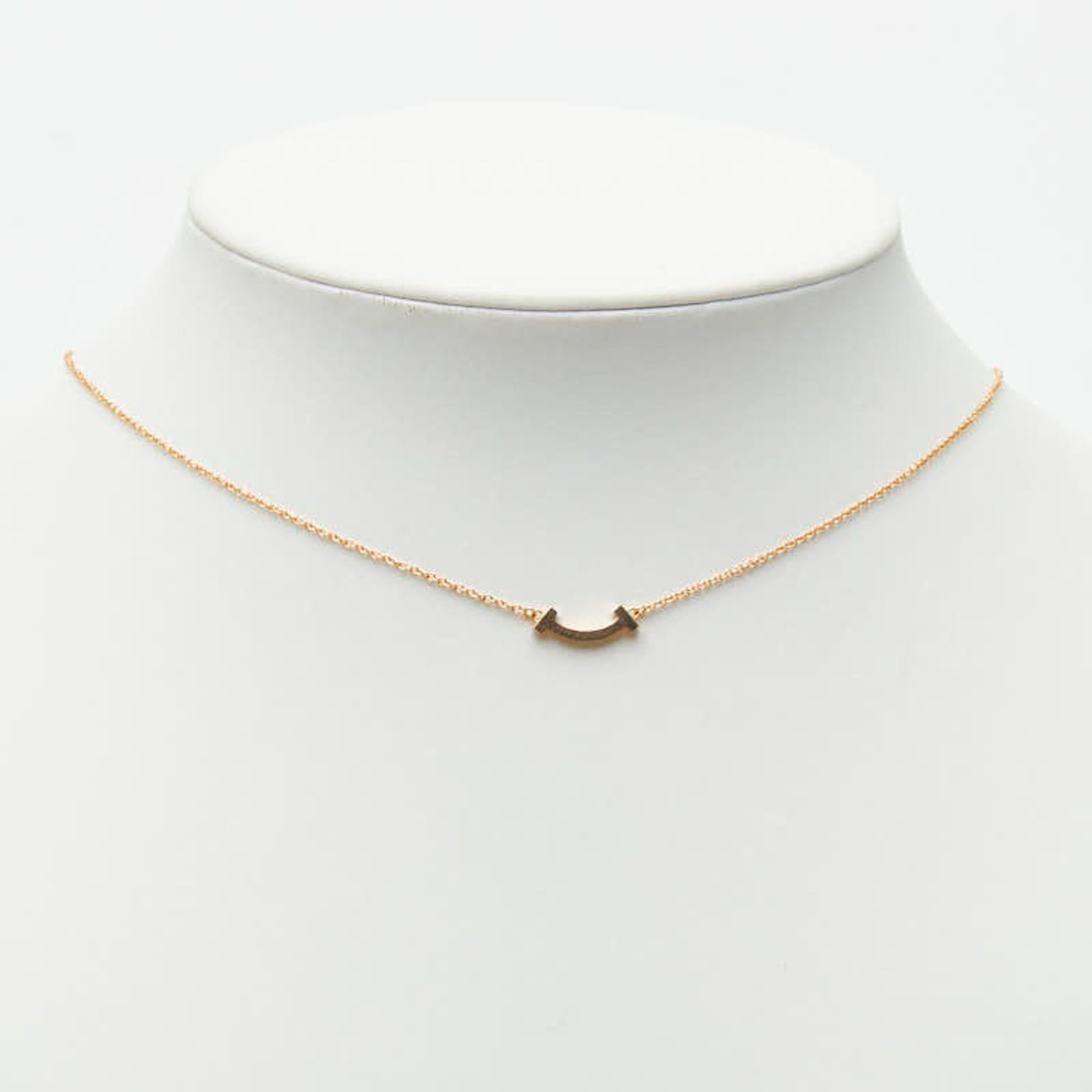 Tiffany & Co. Tiffany & Co. Gold 18KPG Pink T Smile Pendant Mini Necklace for Women Size ONE SIZE - 7 Thumbnail