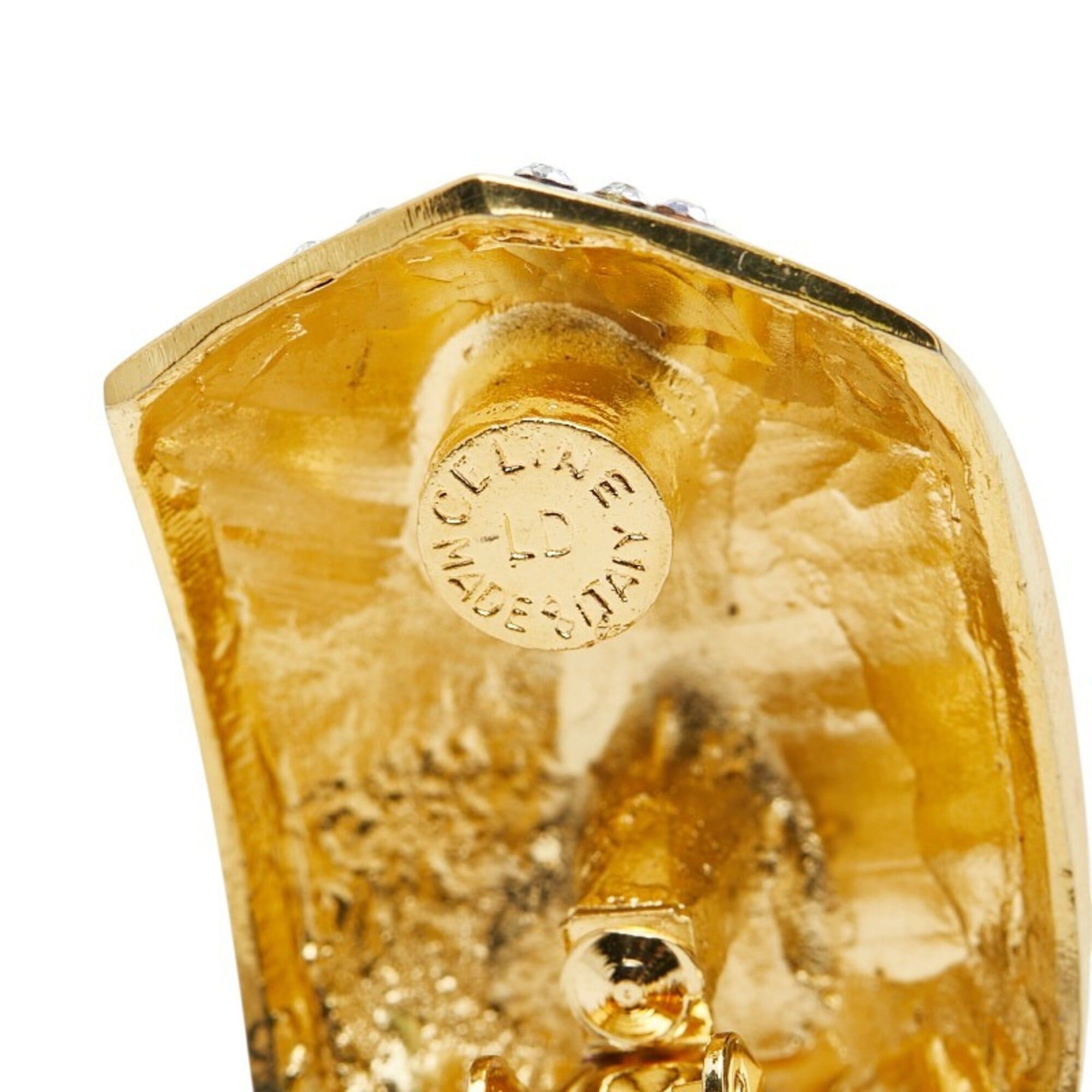 Celine Celine Vintage Earrings, Gold Rhinestone Plated, Women's. Size ONE SIZE - 4 Thumbnail