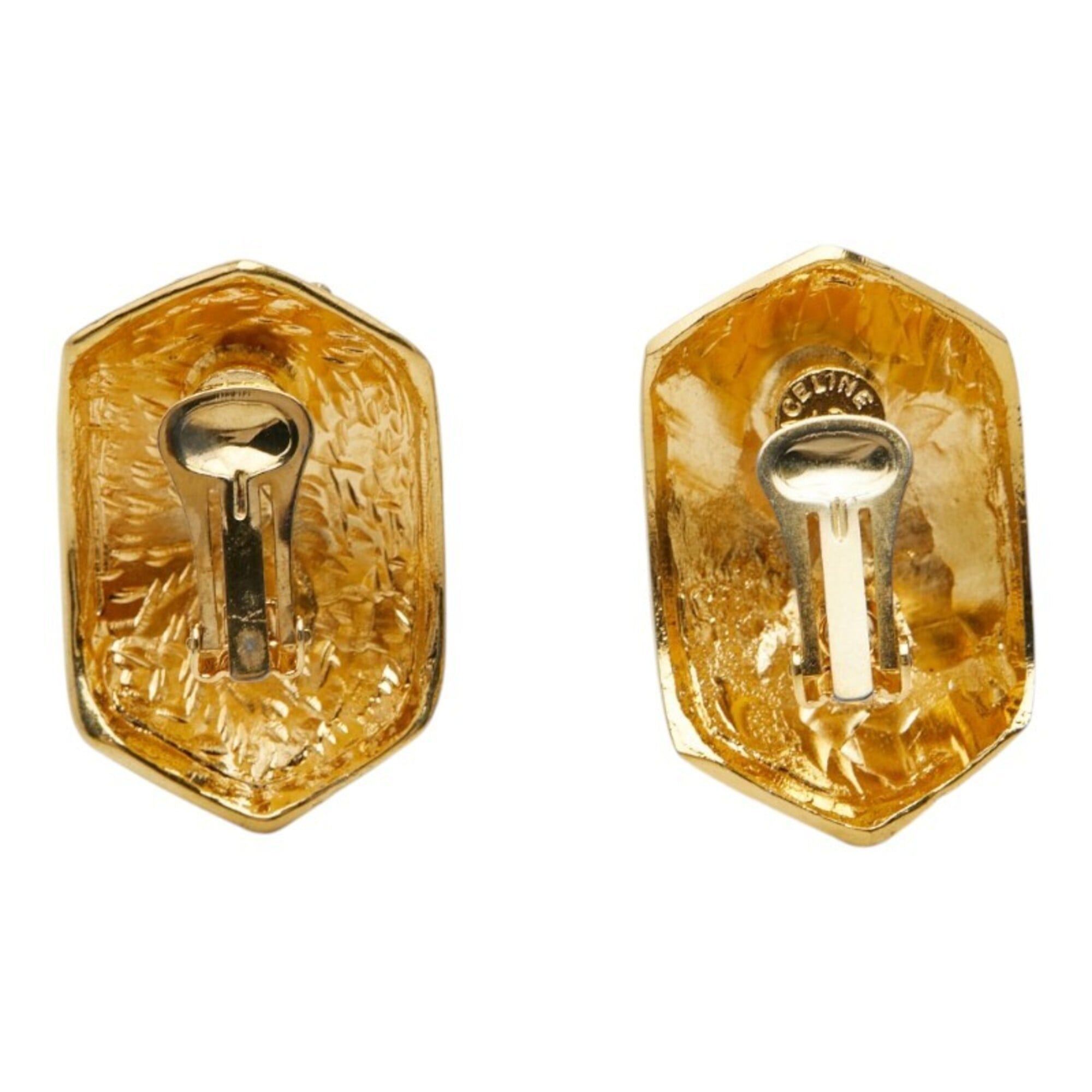Celine Celine Vintage Earrings, Gold Rhinestone Plated, Women's. Size ONE SIZE - 3 Thumbnail