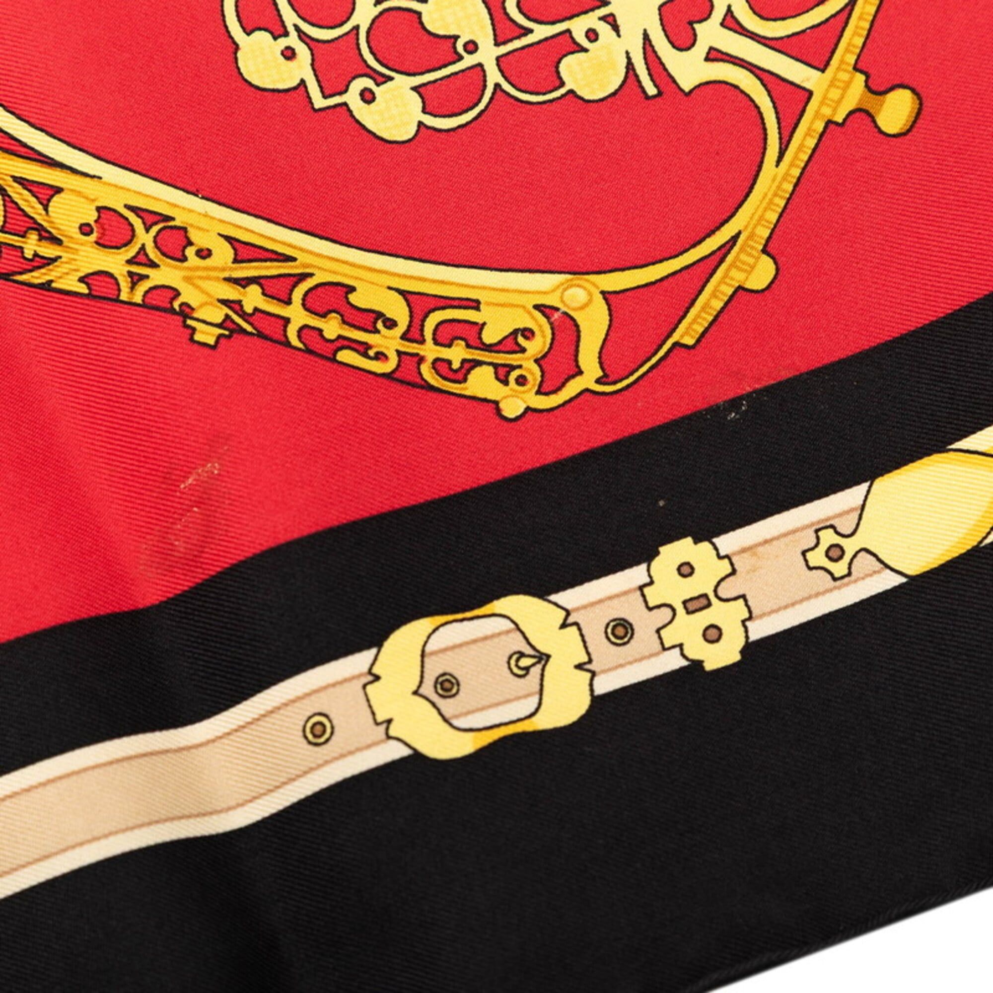 Hermes Hermes Carre 90 LES MUSEROLLES Nose Leather Scarf Muffler Red Multicolor Silk Women's HERMES Size ONE SIZE - 4 Thumbnail