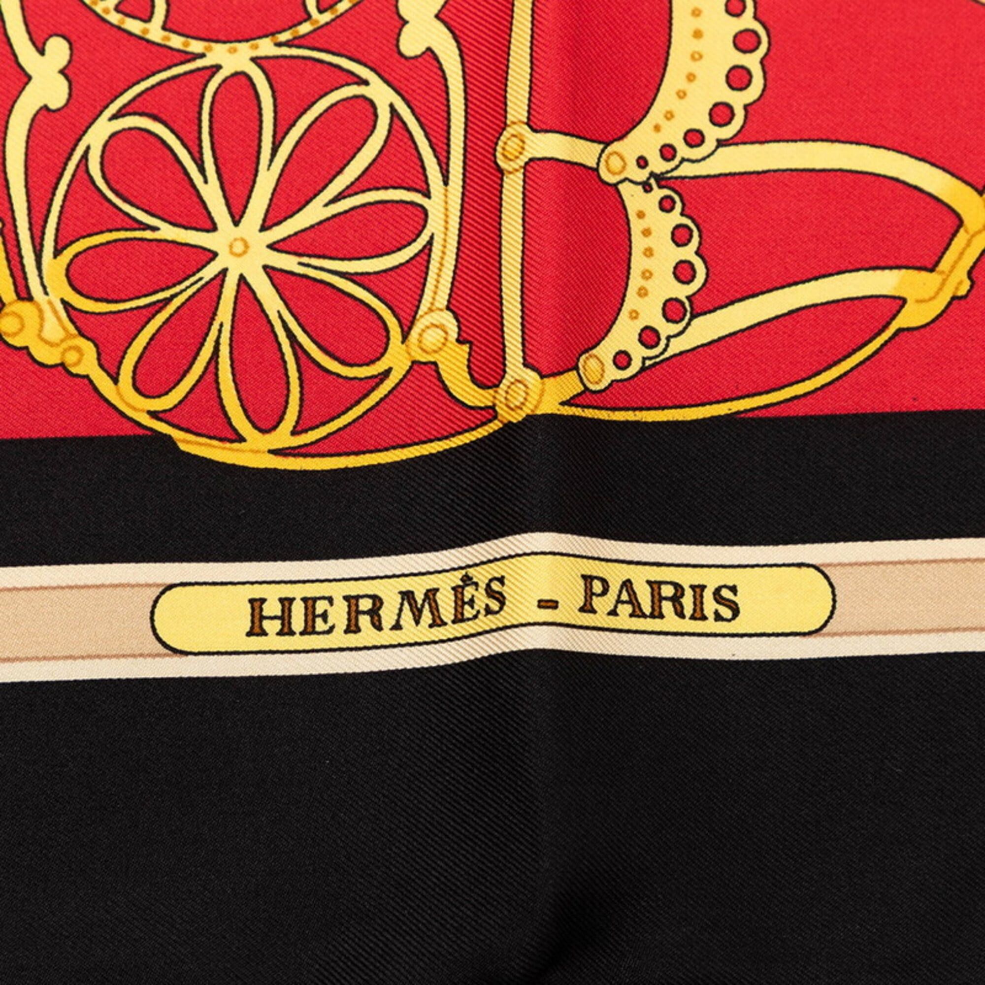 Hermes Hermes Carre 90 LES MUSEROLLES Nose Leather Scarf Muffler Red Multicolor Silk Women's HERMES Size ONE SIZE - 7 Thumbnail
