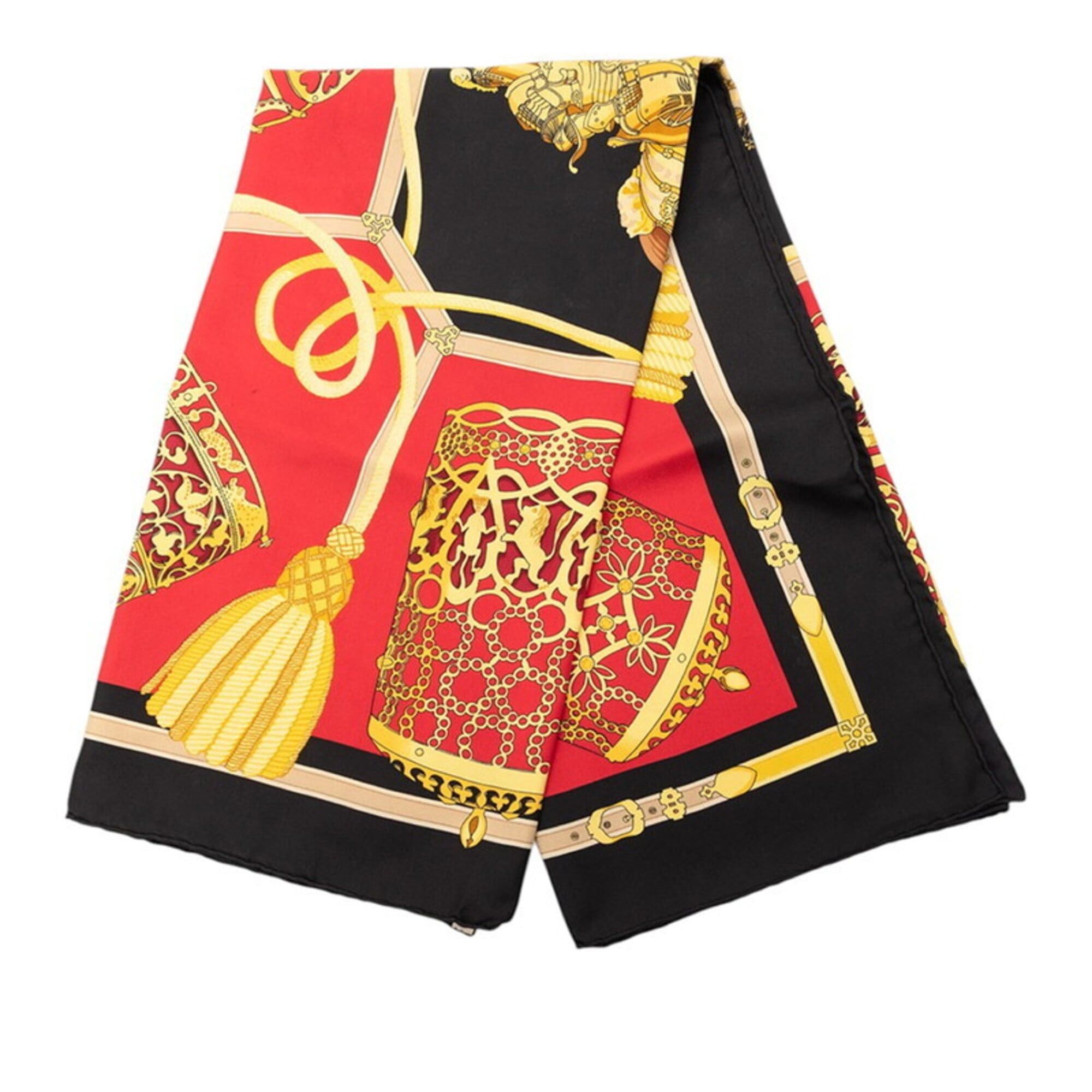 Hermes Hermes Carre 90 LES MUSEROLLES Nose Leather Scarf Muffler Red Multicolor Silk Women's HERMES Size ONE SIZE - 2 Thumbnail