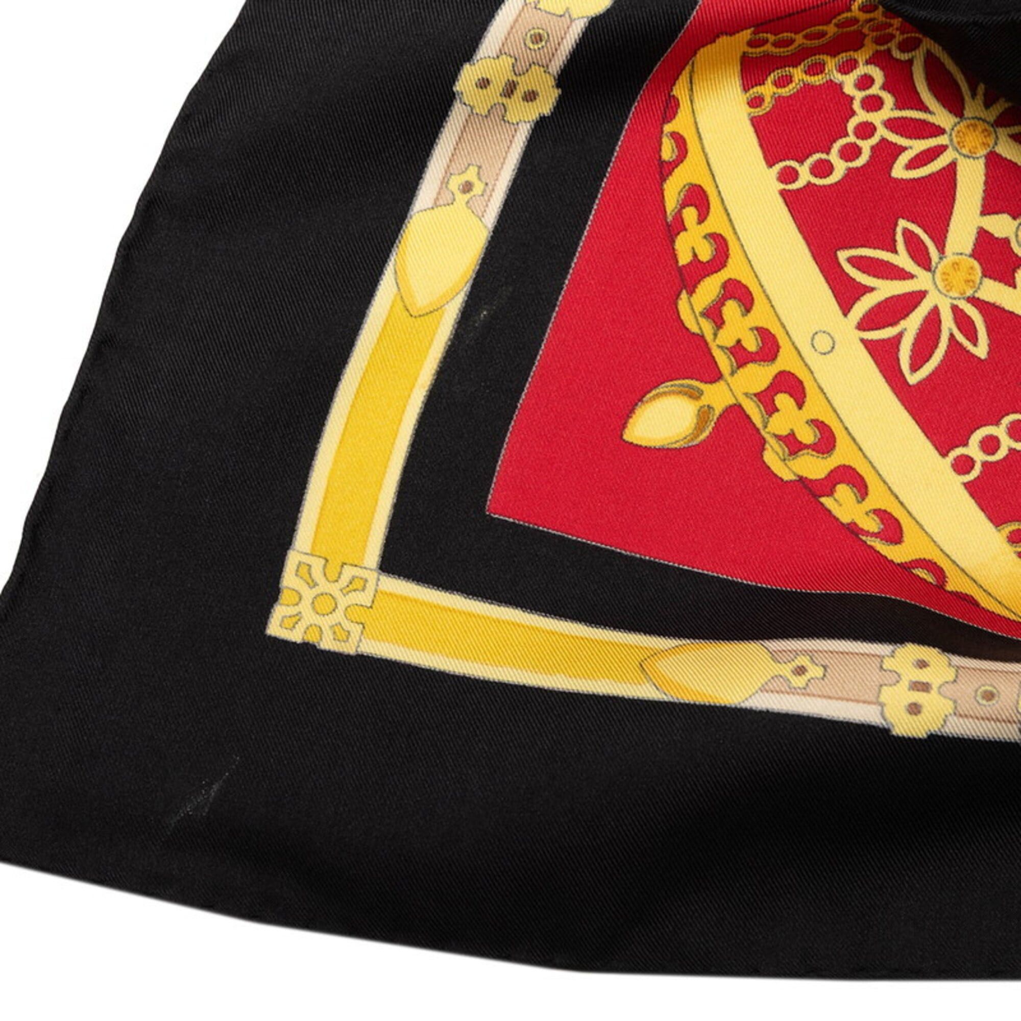 Hermes Hermes Carre 90 LES MUSEROLLES Nose Leather Scarf Muffler Red Multicolor Silk Women's HERMES Size ONE SIZE - 5 Thumbnail