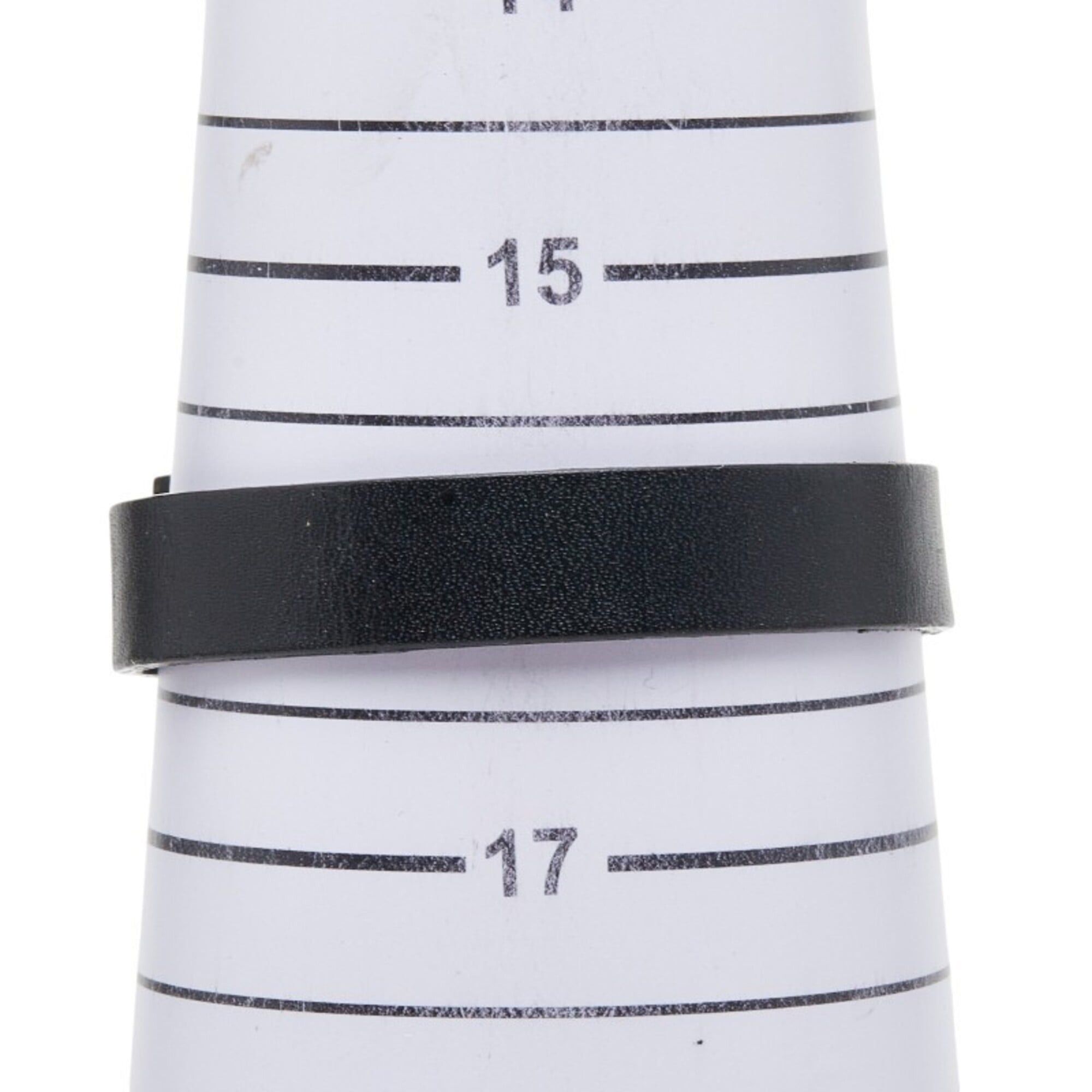Chanel Chanel Logo Plate Bracelet, Black Silver Leather Metal, Women's CHANEL Size ONE SIZE - 7 Thumbnail
