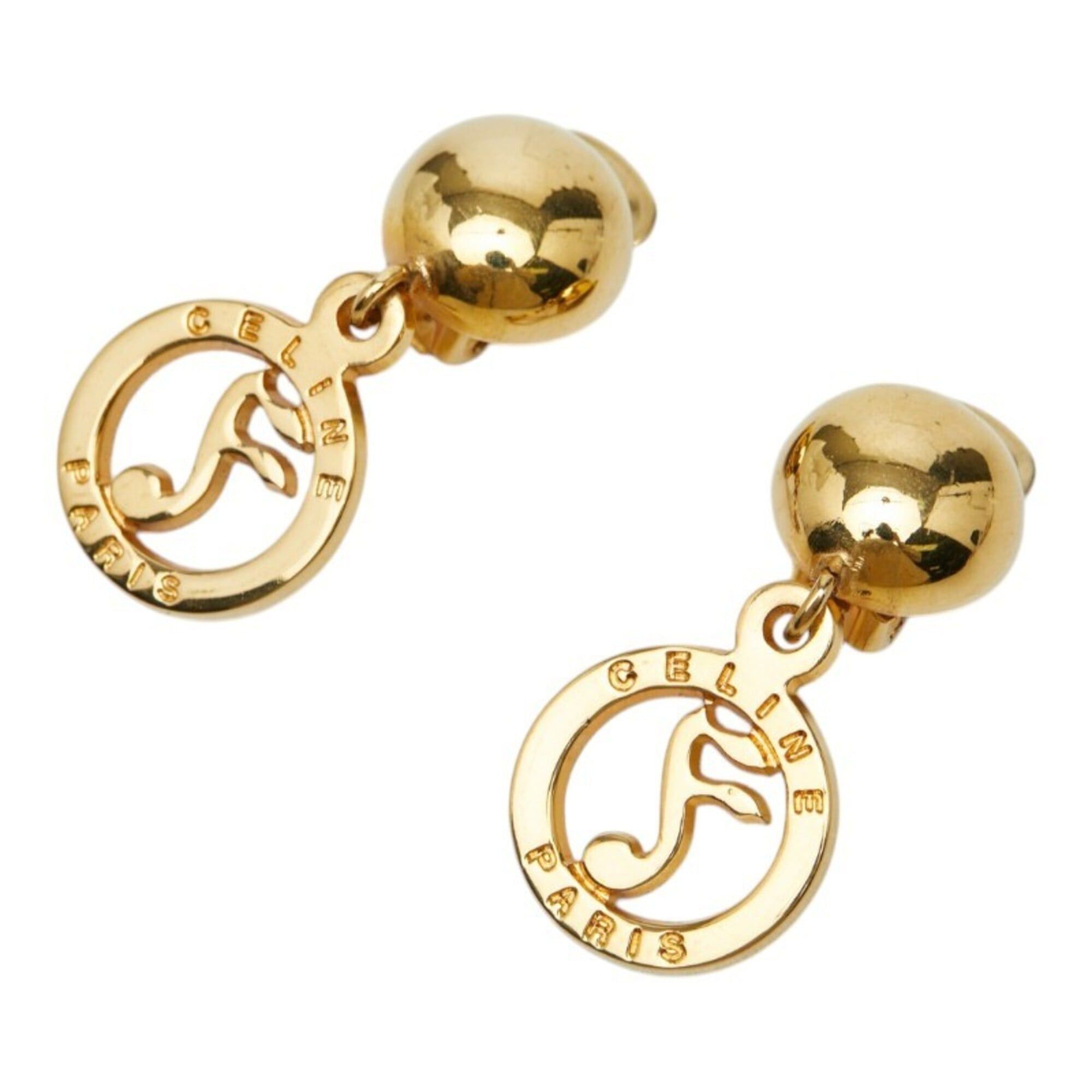Celine Celine Musical Note Round Earrings, Gold Plated, Women's CELINE Size ONE SIZE - 3 Thumbnail