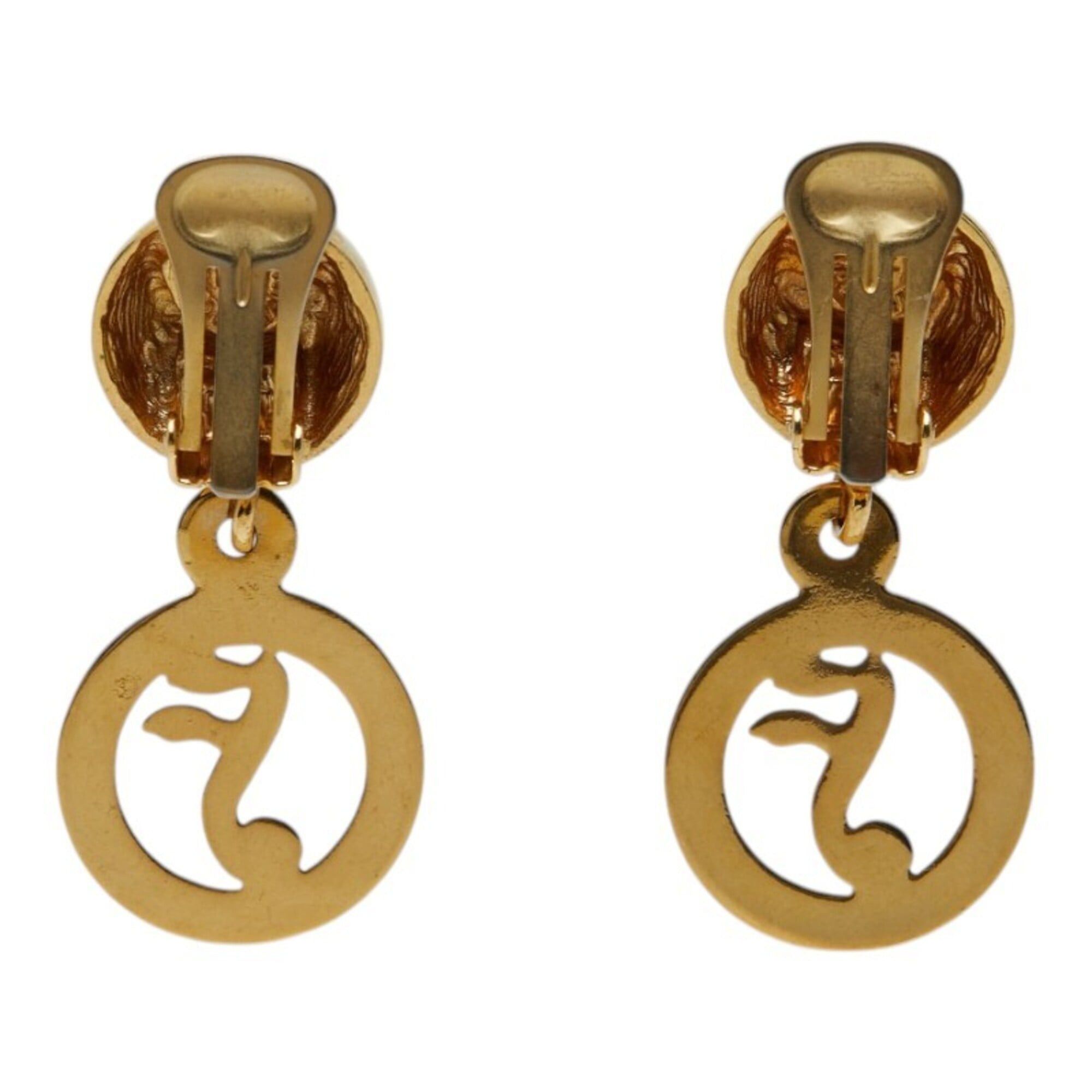 Celine Celine Musical Note Round Earrings, Gold Plated, Women's CELINE Size ONE SIZE - 2 Thumbnail