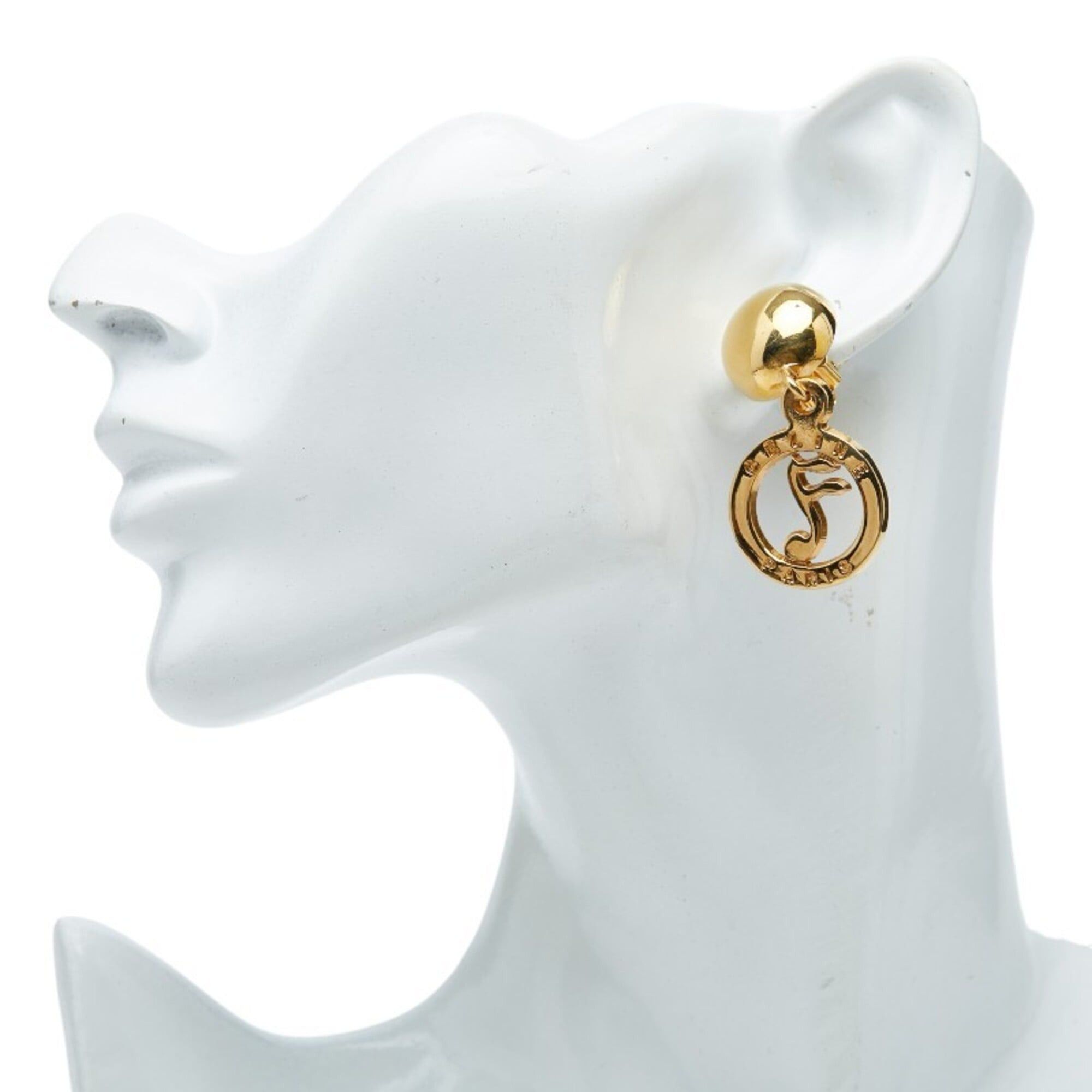 Celine Celine Musical Note Round Earrings, Gold Plated, Women's CELINE Size ONE SIZE - 5 Thumbnail