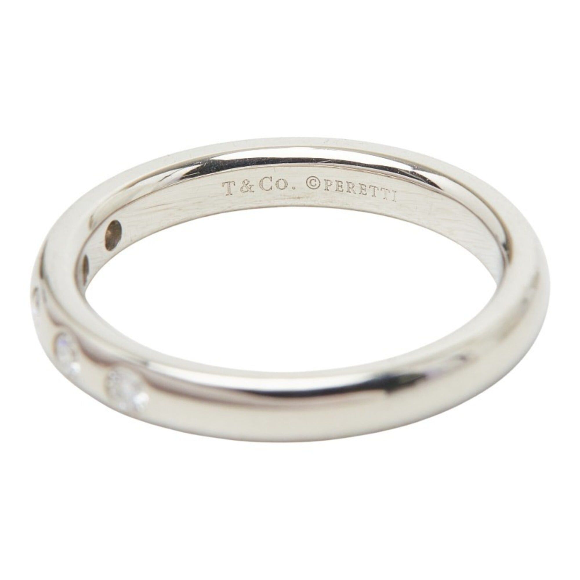Tiffany & Co. Tiffany & Co. 60017151 Silver Pt950 Platinum Diamond 0.10ct Stacking Band Ring Elsa Peretti Women's TIFFANY&Co. Size ONE SIZE - 6 Thumbnail