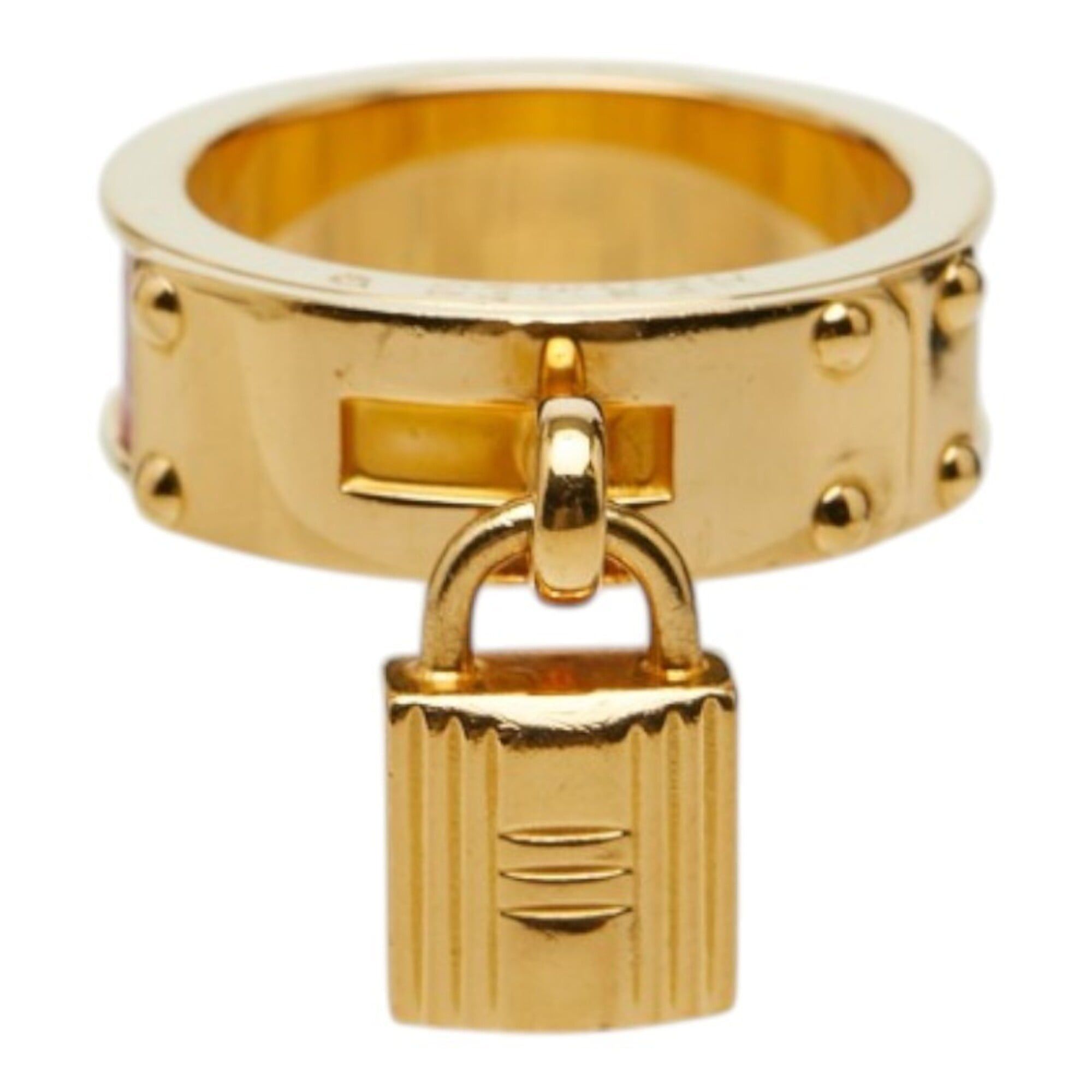Hermes Hermes Kelly bag with padlock, scarf, and muffler ring, gold red plated leather, for women. HERMES Size ONE SIZE - 2 Thumbnail