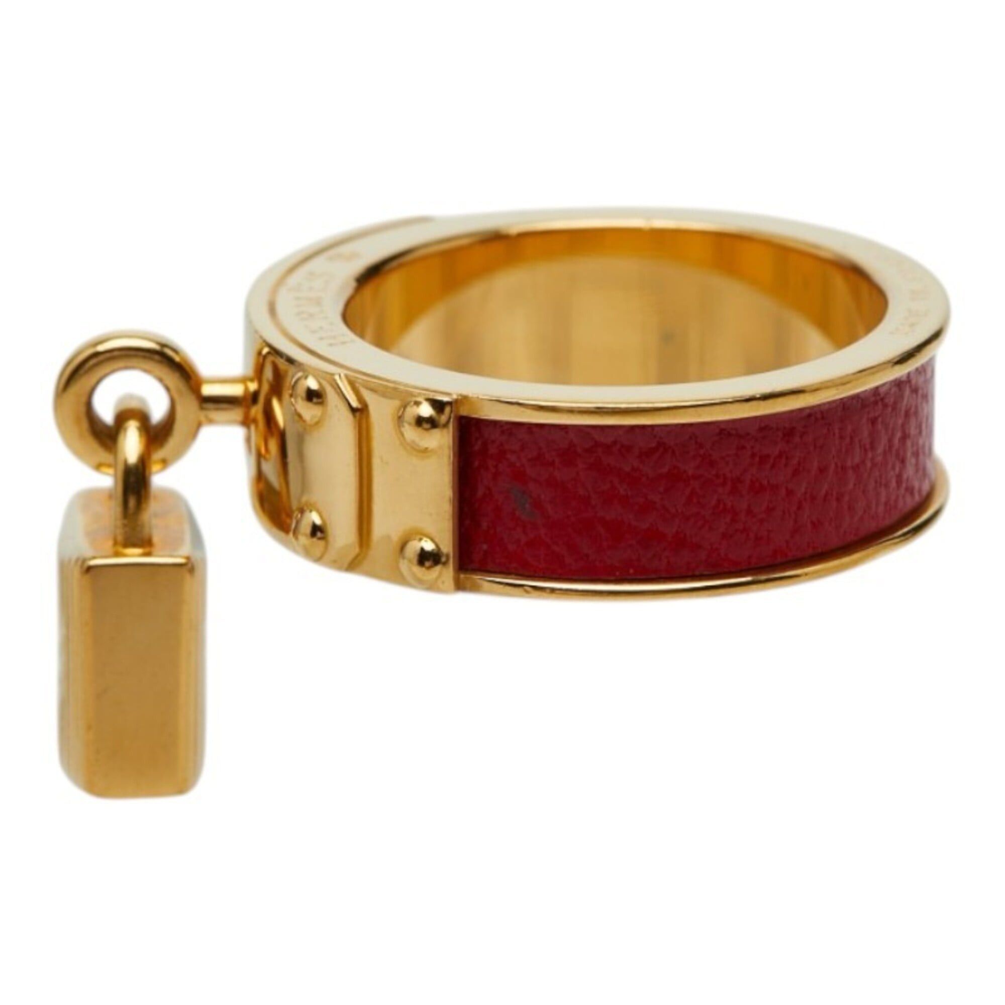 Hermes Hermes Kelly bag with padlock, scarf, and muffler ring, gold red plated leather, for women. HERMES Size ONE SIZE - 3 Thumbnail