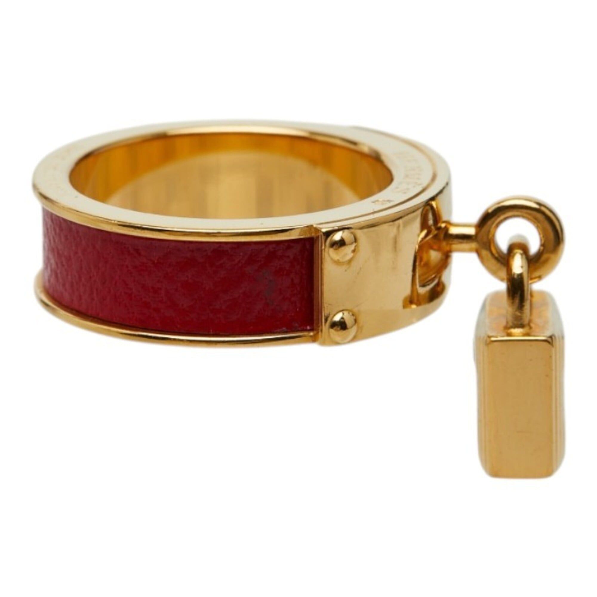 Hermes Hermes Kelly bag with padlock, scarf, and muffler ring, gold red plated leather, for women. HERMES Size ONE SIZE - 4 Thumbnail