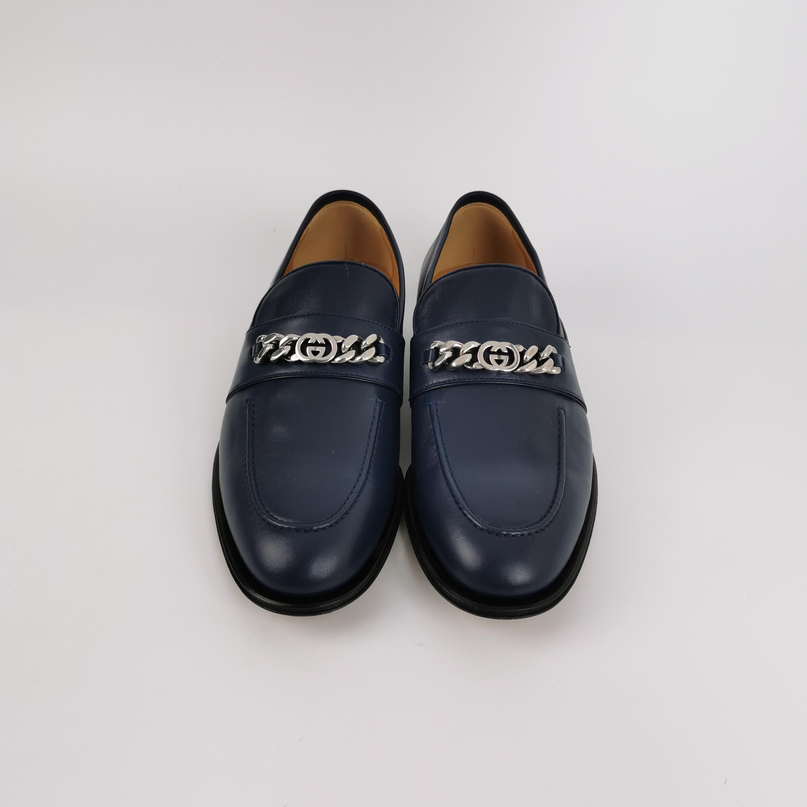 Gucci Gucci Interlocking G Chain Leather Loafers EU 42 Size US 9 / EU 42 - 4 Thumbnail