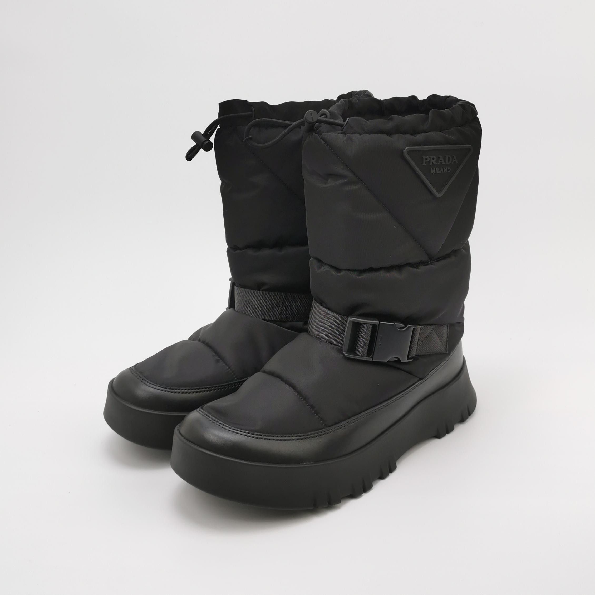 Prada Prada Nylon Triangle Logo Padded Boots 40.5 Size US 7 / EU 40 - 3 Thumbnail