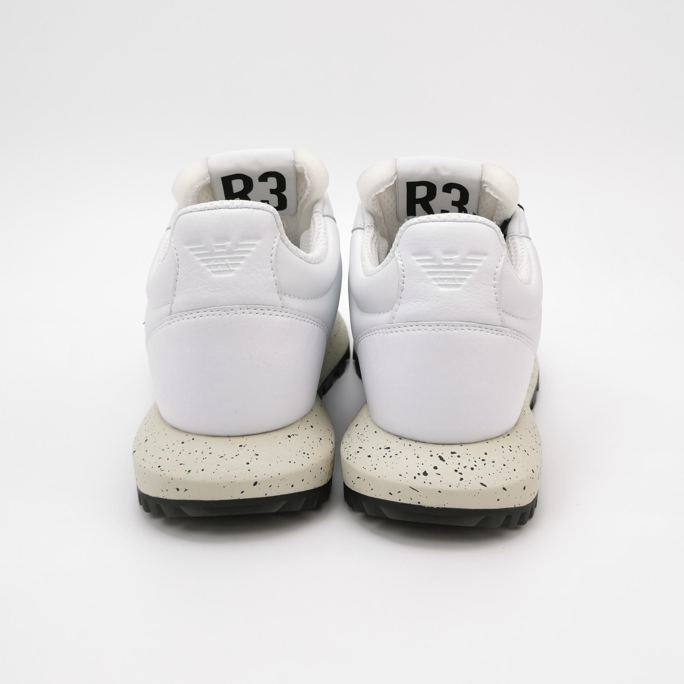 Emporio Armani Emporio Armani White Leather & Nylon Low-Top Sneakers 39 Size US 6 / EU 39 - 5 Thumbnail