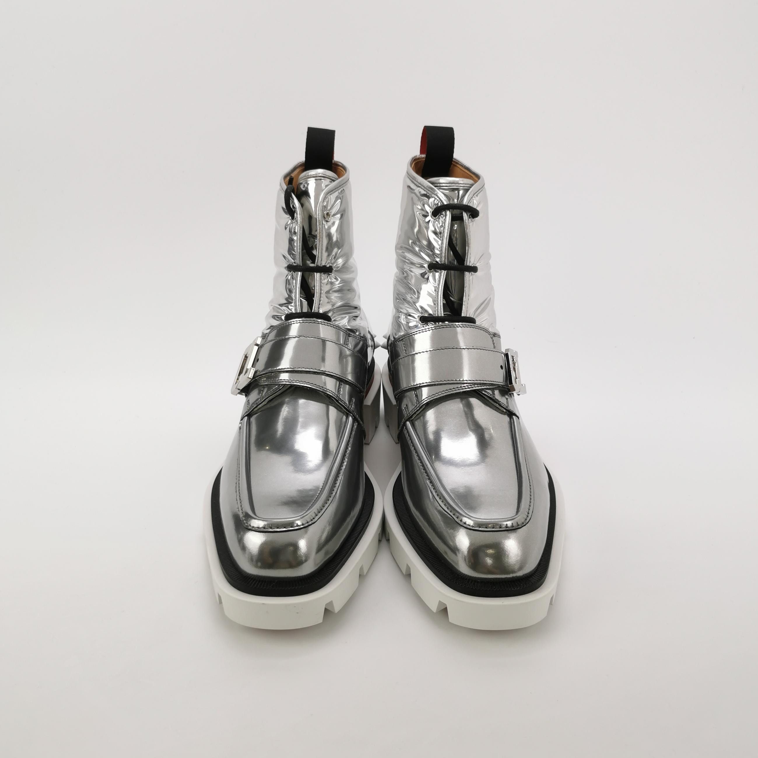 Christian Louboutin Christian Louboutin Silver Spiked Buckle Boots EU 41.5 Size US 8 / EU 41 - 4 Thumbnail