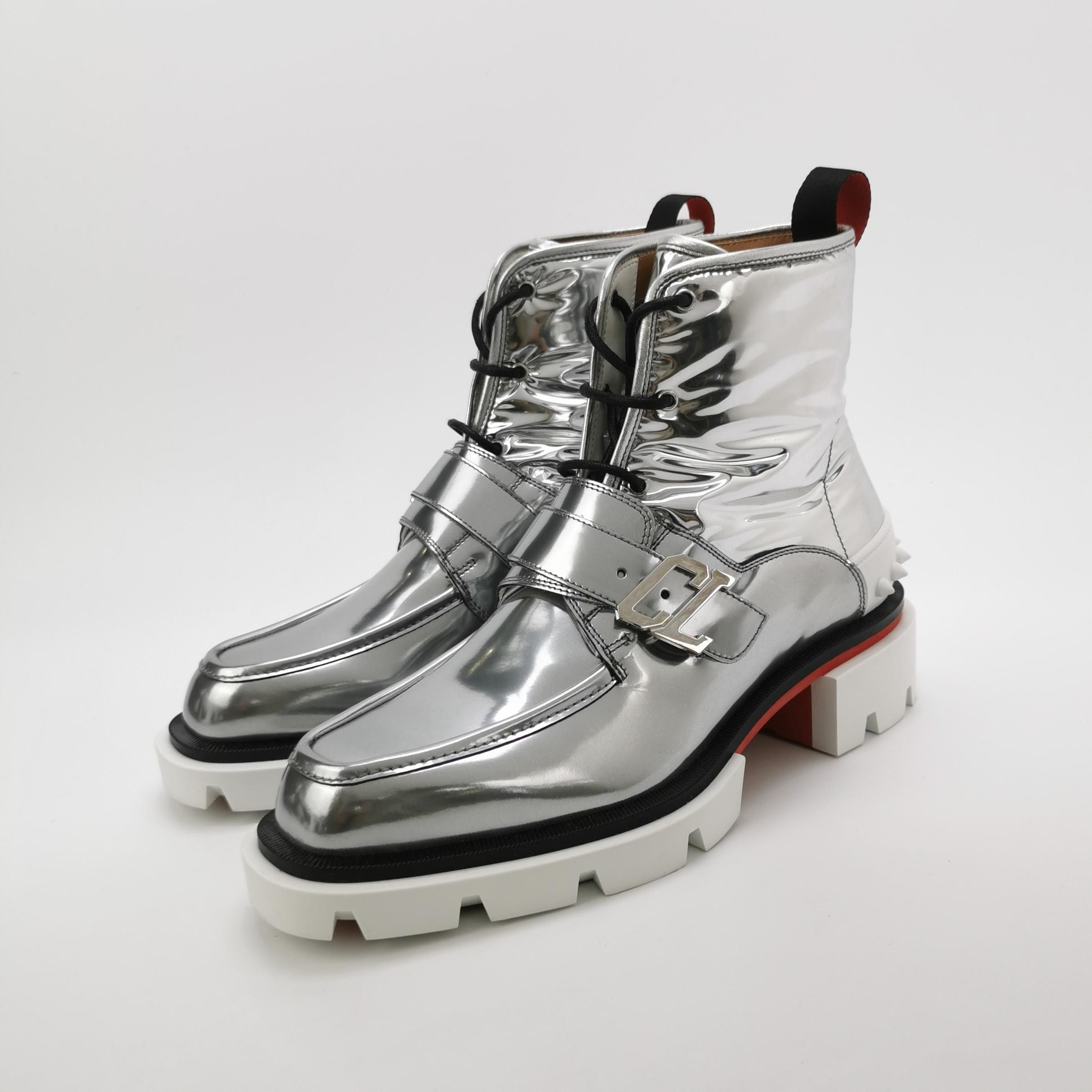 Christian Louboutin Christian Louboutin Metallic Spiked Buckle Boots 39.5 Size US 9.5 / IT 39.5 - 3 Thumbnail