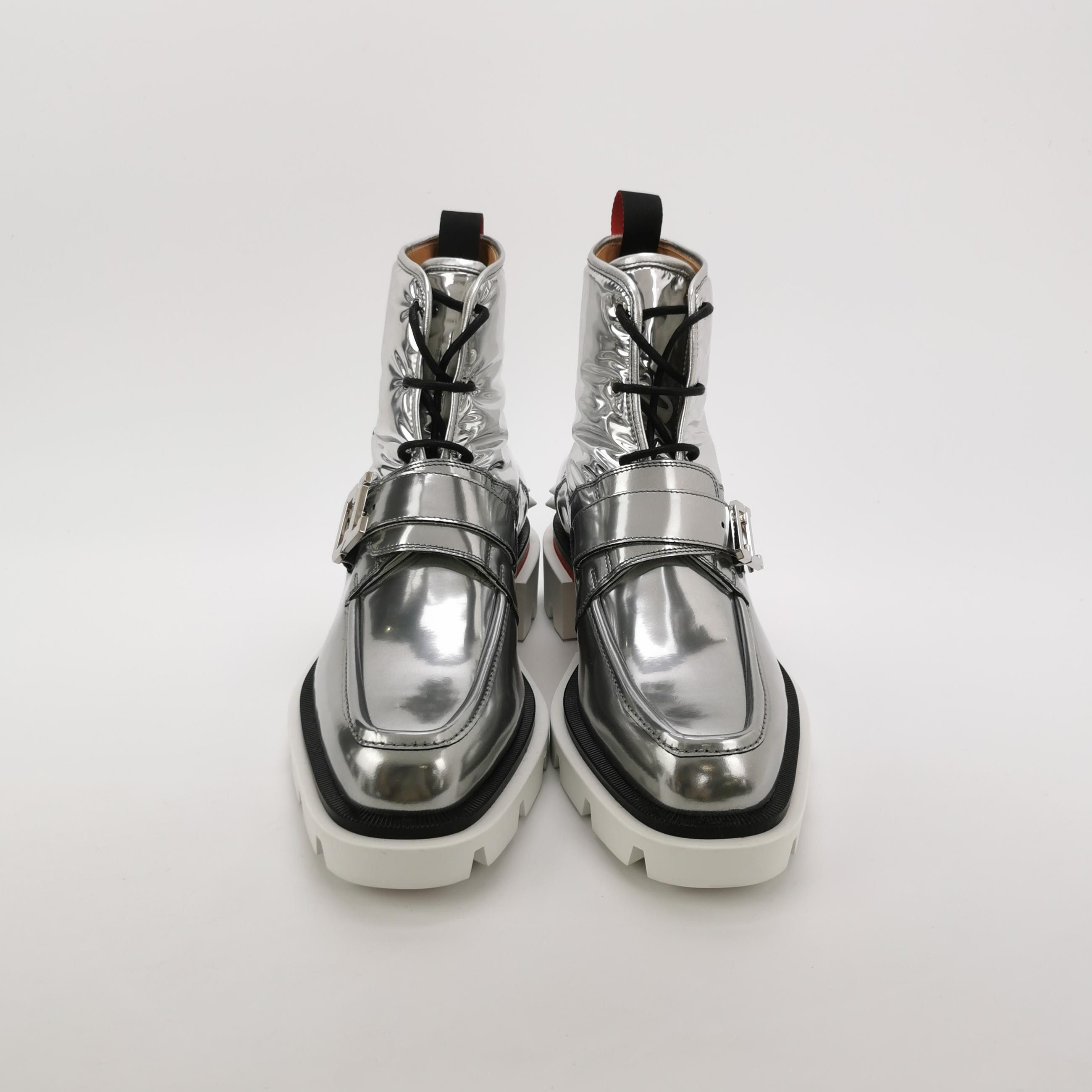 Christian Louboutin Christian Louboutin Metallic Spiked Buckle Boots 39.5 Size US 9.5 / IT 39.5 - 4 Thumbnail