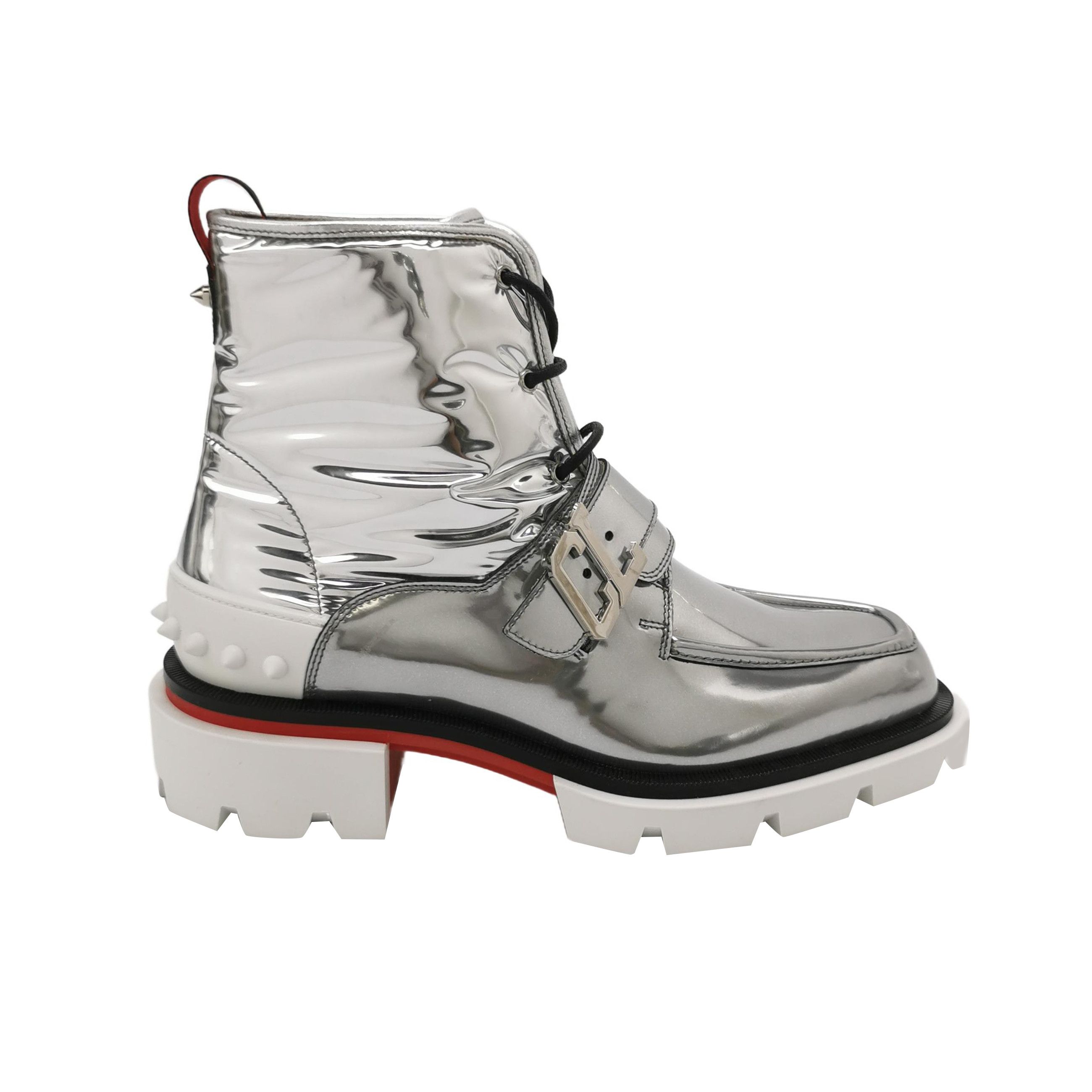 Christian Louboutin Christian Louboutin Metallic Spiked Buckle Boots 39.5 Size US 9.5 / IT 39.5 - 2 Thumbnail